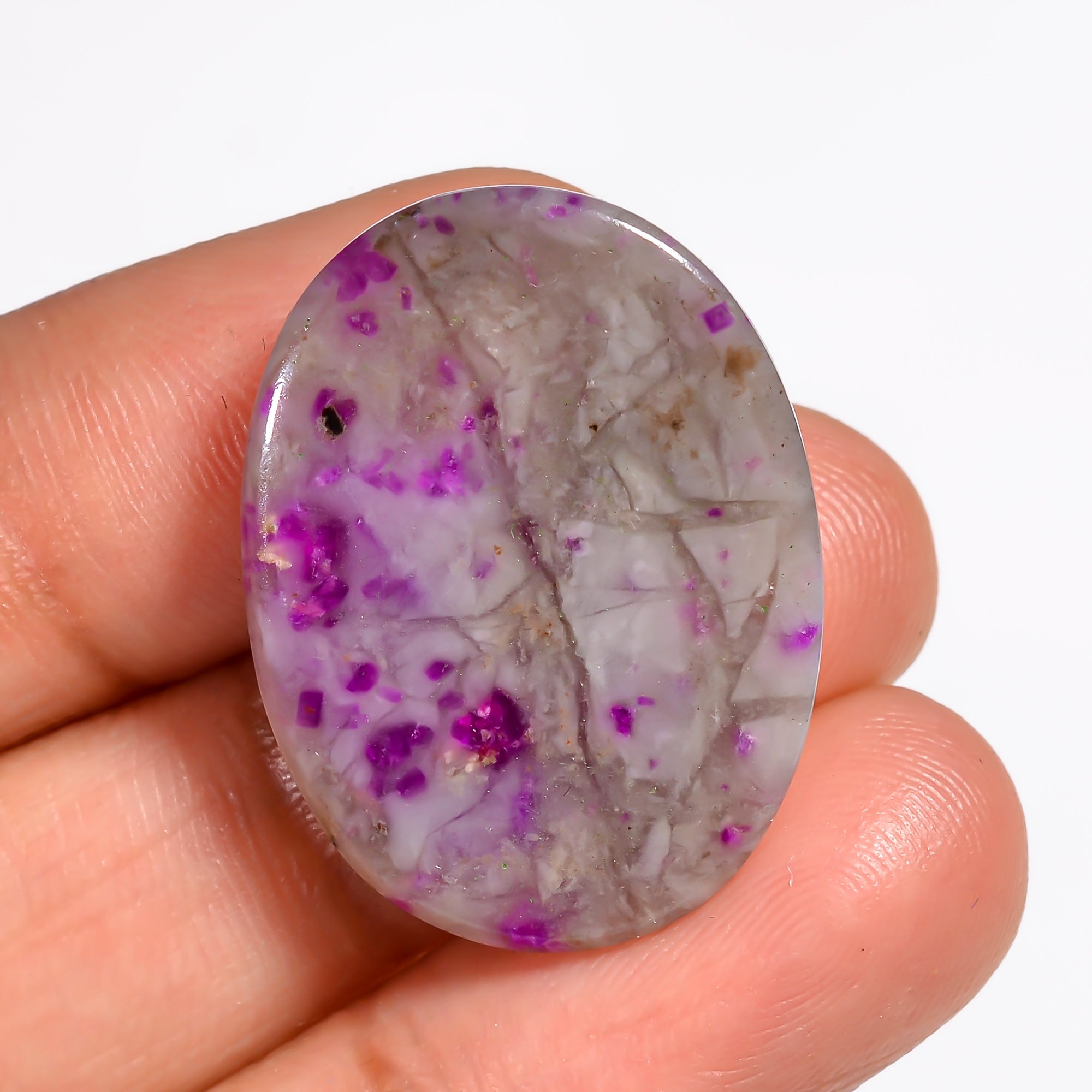 Sugilite Oval Shape Cabochon Loose Gemstone For Making Jewelry 21.5 Ct. 27X20X5 mm Y-9106