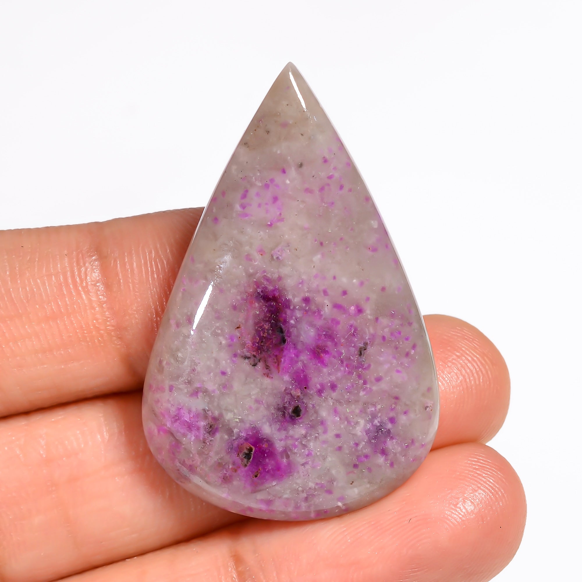 Sugilite Pear Shape Cabochon Loose Gemstone For Making Jewelry 33 Ct. 37X24X5 mm Y-9108