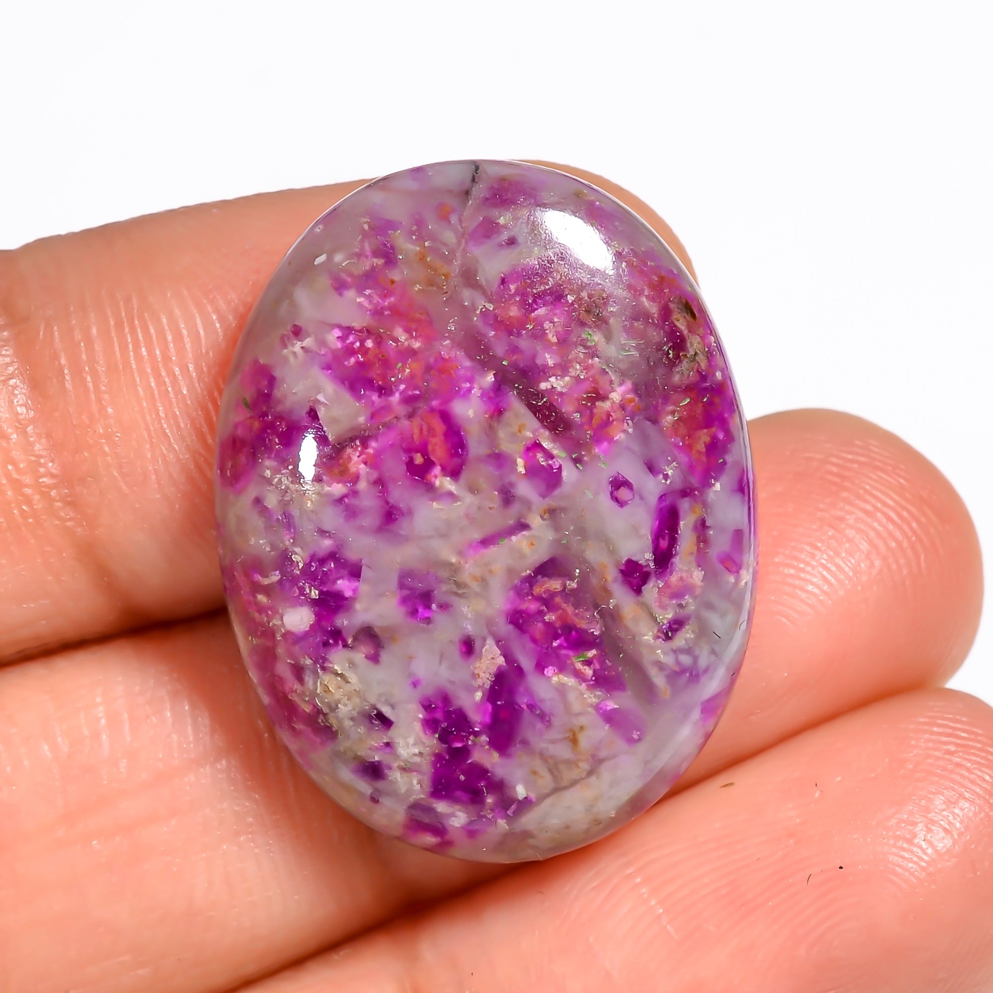 Sugilite Oval Shape Cabochon Loose Gemstone For Making Jewelry 19.5 Ct. 25X19X5 mm Y-9109