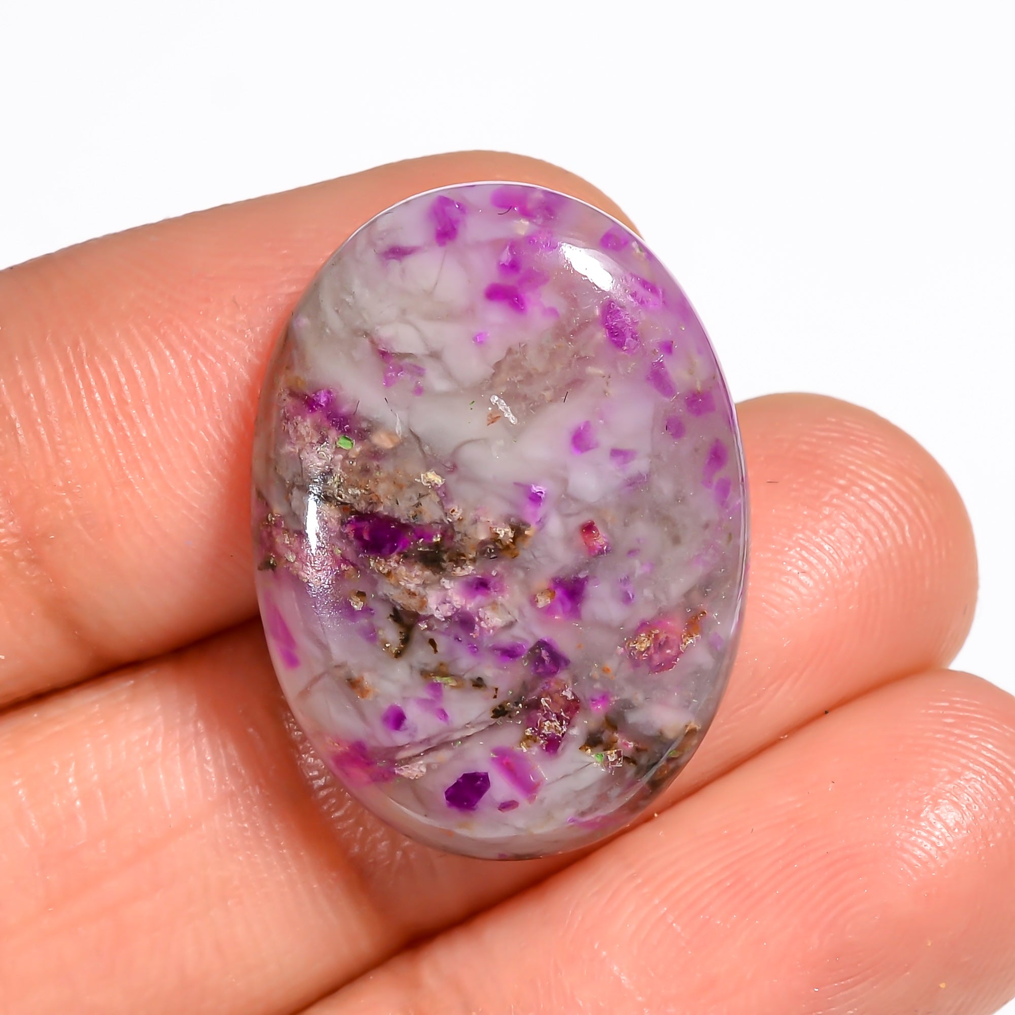 Sugilite Oval Shape Cabochon Loose Gemstone For Making Jewelry 15 Ct. 23X17X4 mm Y-9111