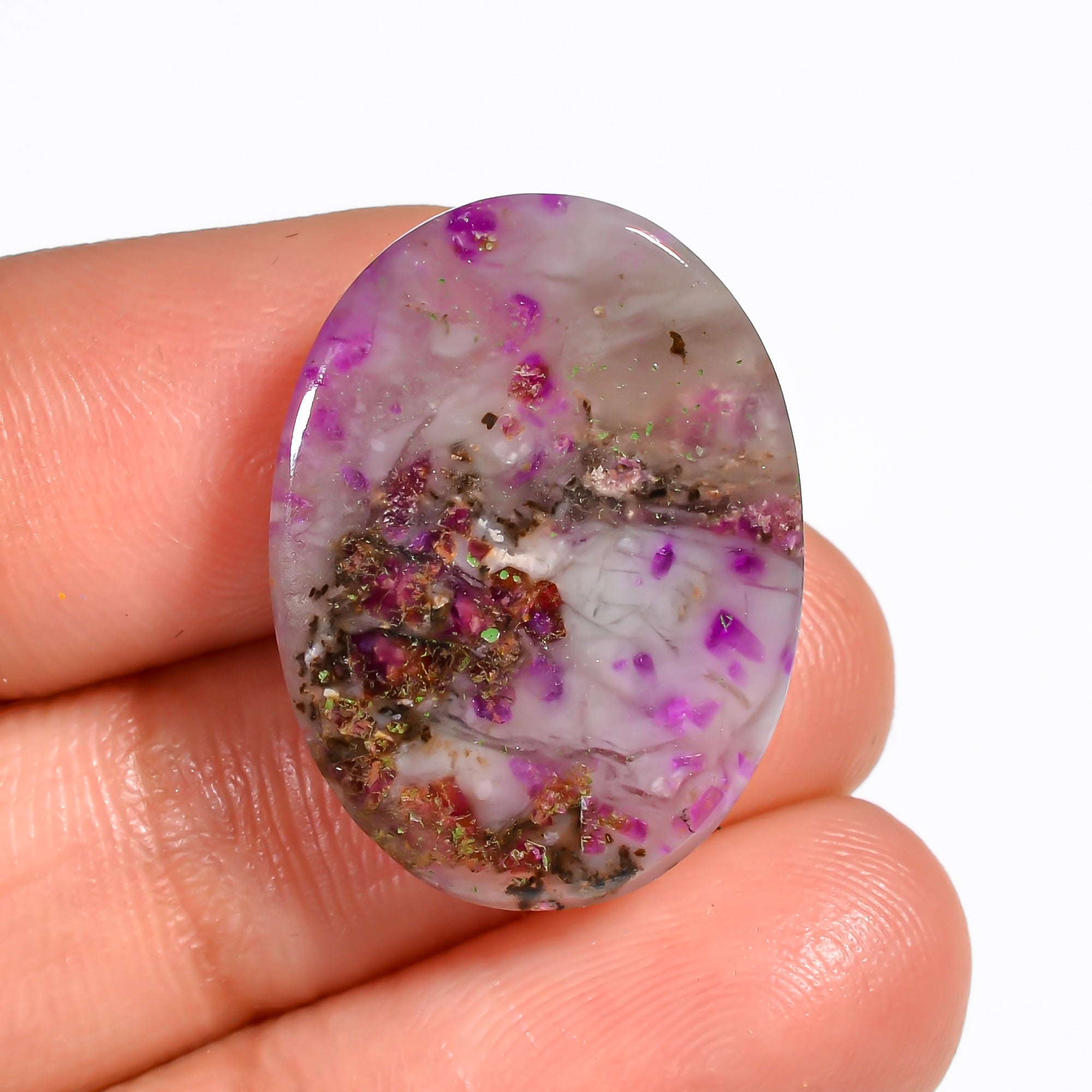 Sugilite Oval Shape Cabochon Loose Gemstone For Making Jewelry 15 Ct. 23X17X4 mm Y-9111