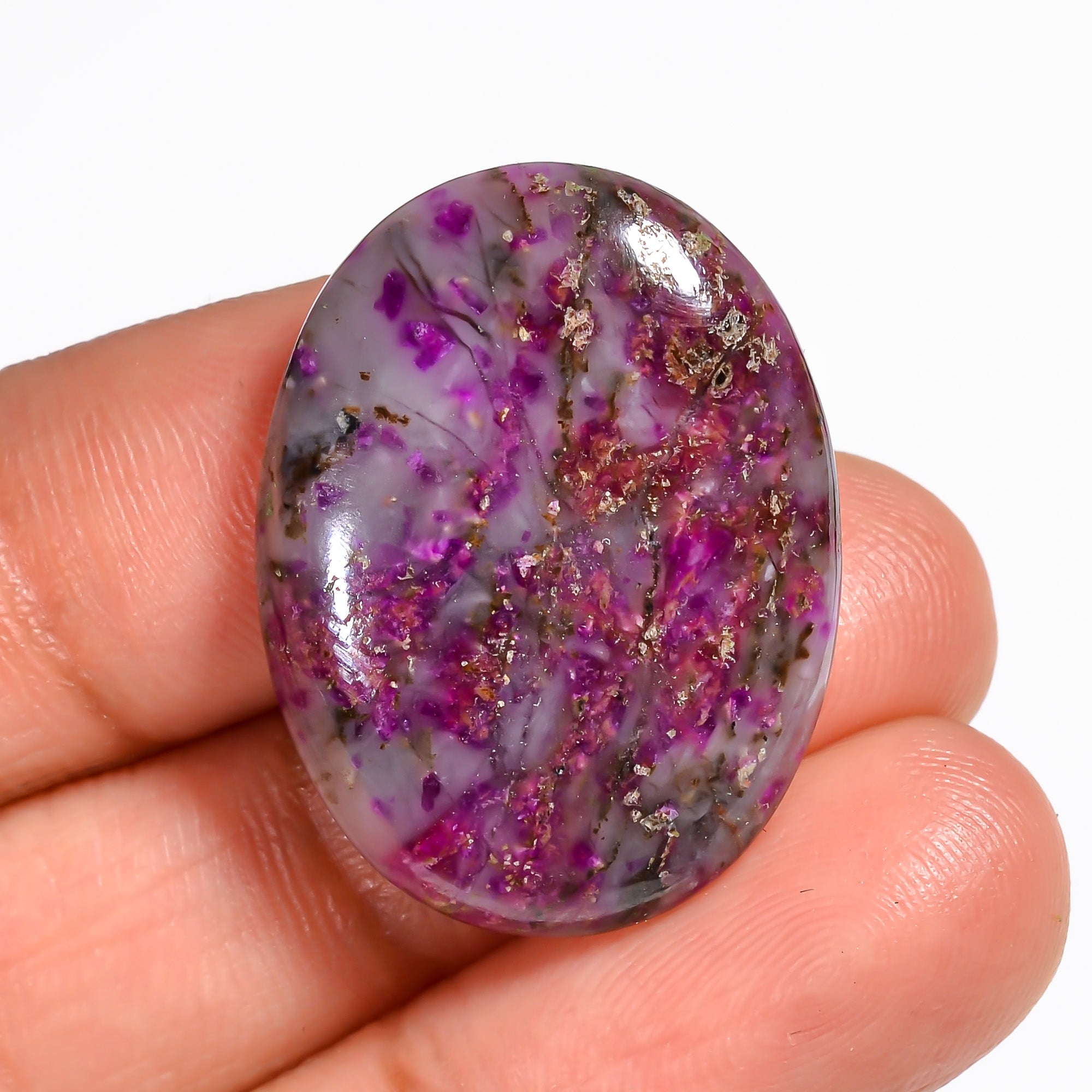 Sugilite Oval Shape Cabochon Loose Gemstone For Making Jewelry 19.5 Ct. 26X20X4 mm Y-9116