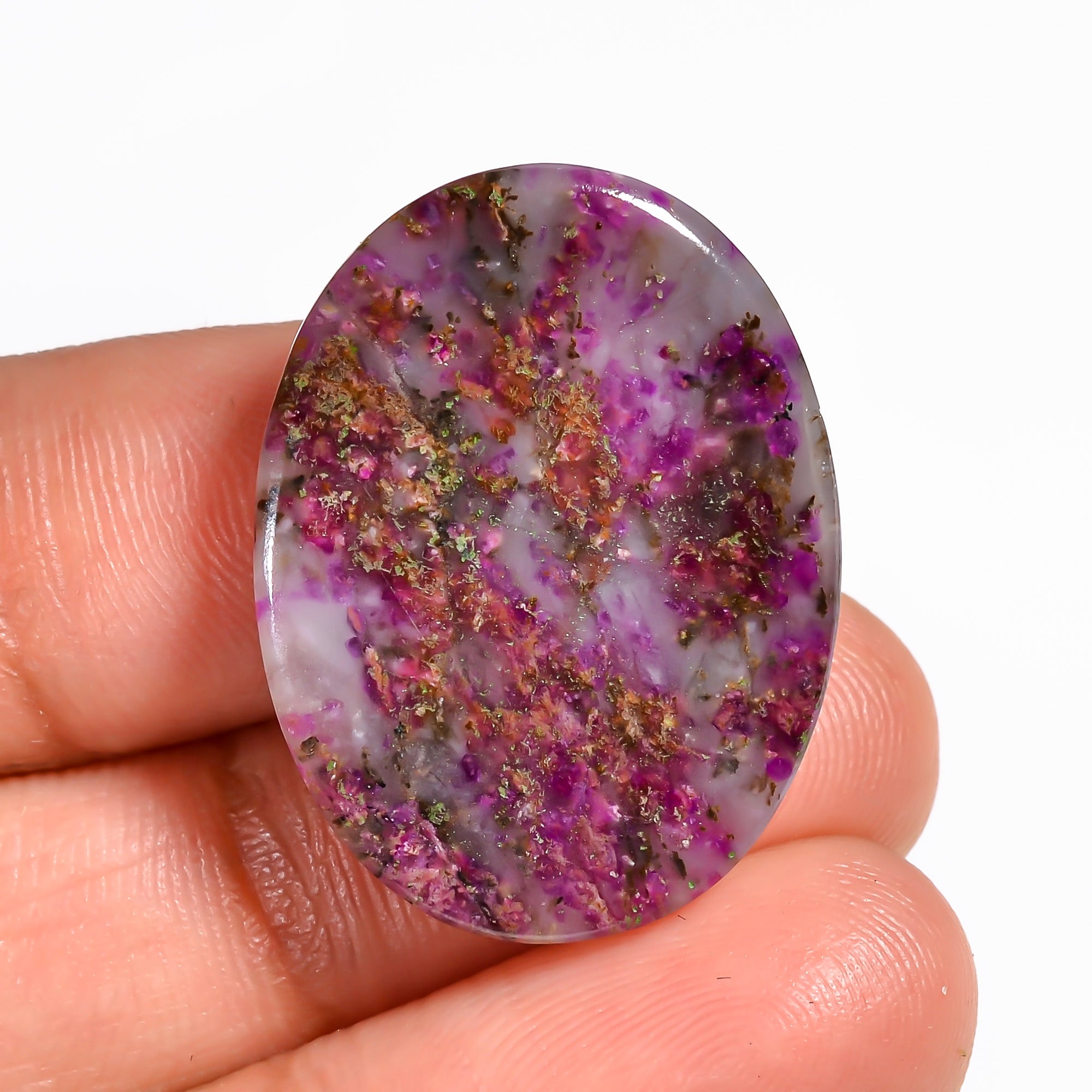 Sugilite Oval Shape Cabochon Loose Gemstone For Making Jewelry 19.5 Ct. 26X20X4 mm Y-9116