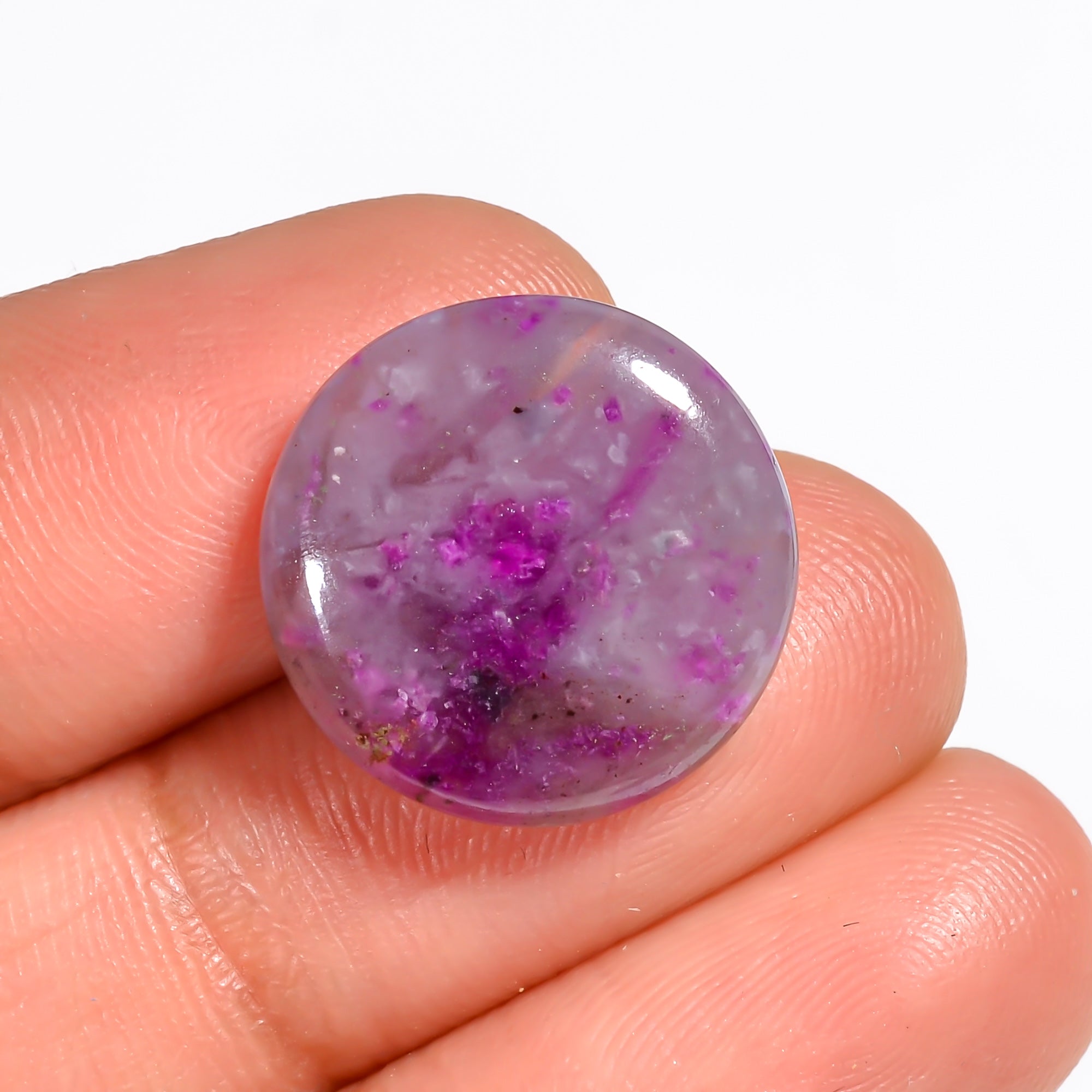 Sugilite Round Shape Cabochon Loose Gemstone For Making Jewelry 9.5 Ct. 16X16X4 mm Y-9117