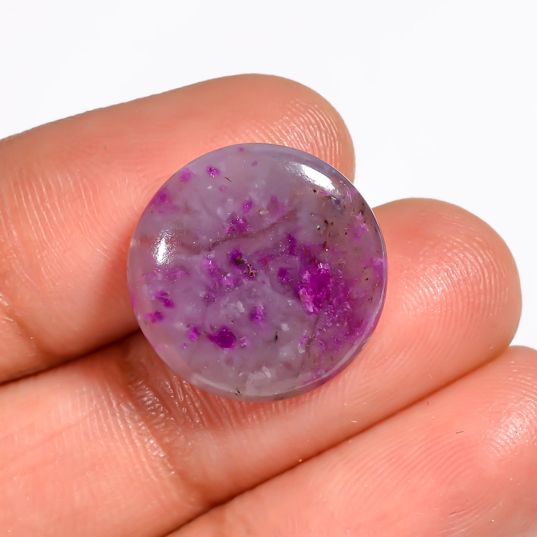 Sugilite Round Shape Cabochon Loose Gemstone For Making Jewelry 9.5 Ct. 16X16X4 mm Y-9117