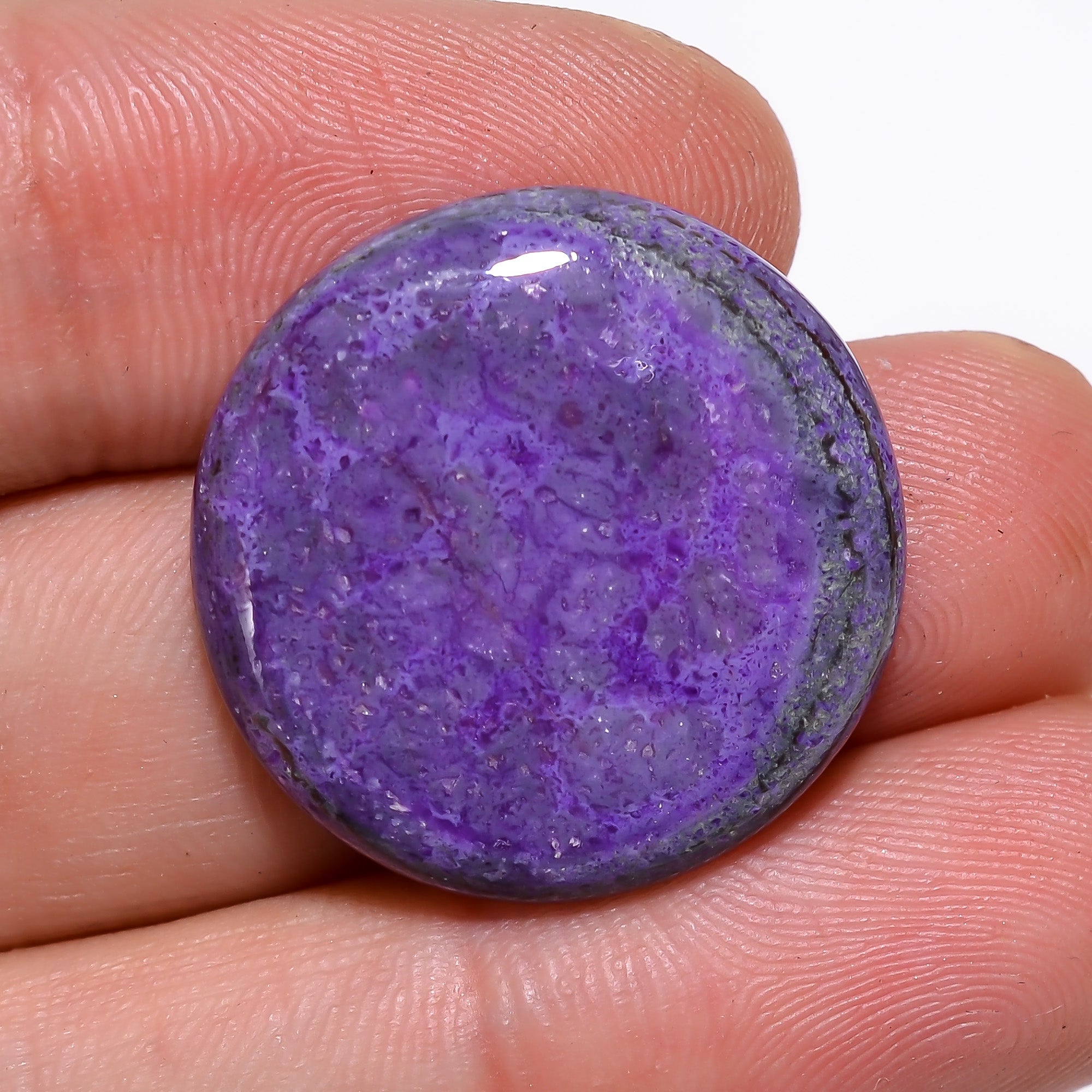 Sugilite Round Shape Cabochon Loose Gemstone For Making Jewelry 20.5 Ct. 23X23X4 mm Y-9292