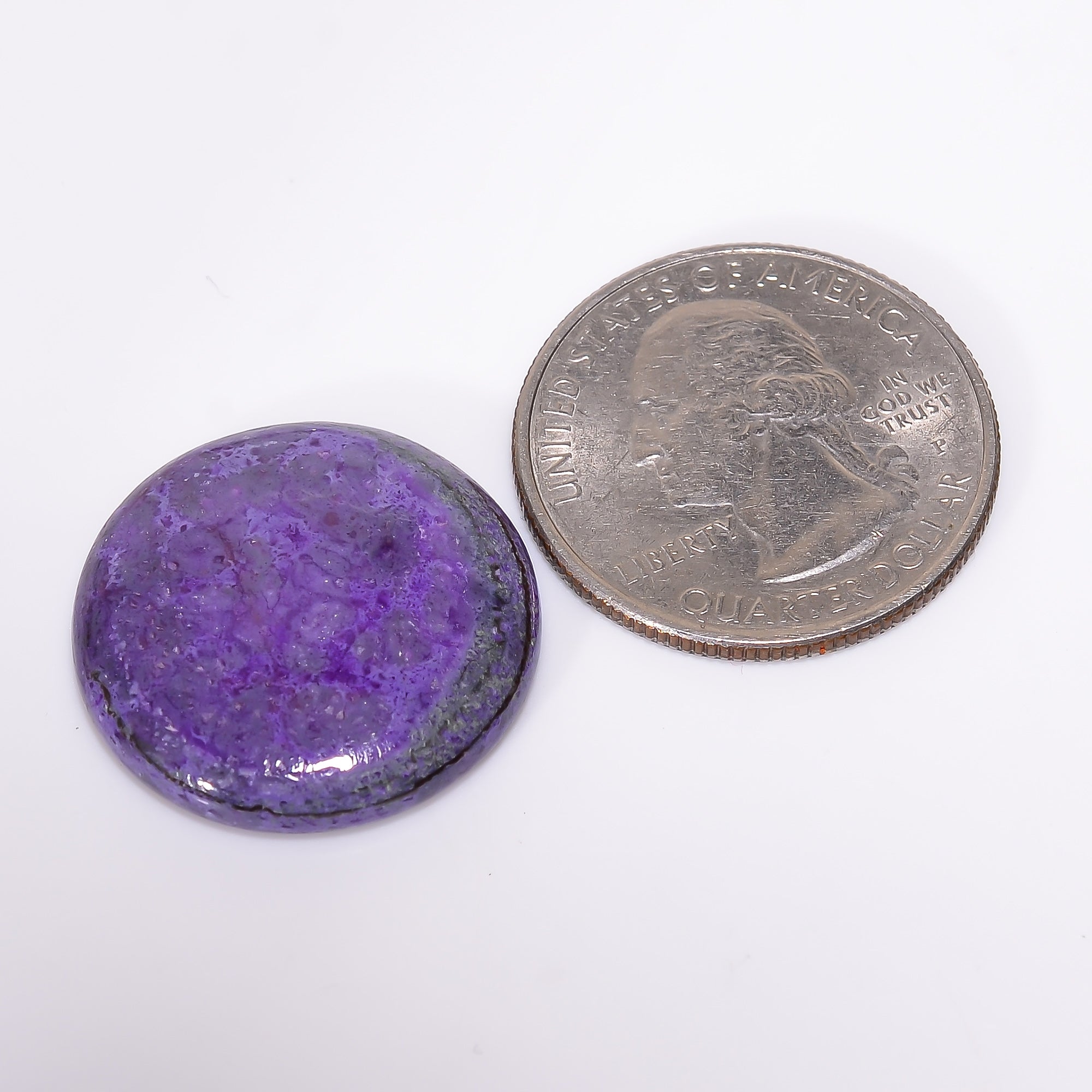 Sugilite Round Shape Cabochon Loose Gemstone For Making Jewelry 20.5 Ct. 23X23X4 mm Y-9292