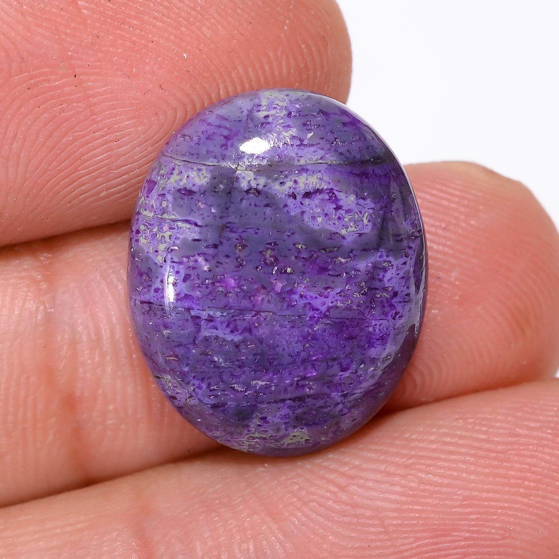 Sugilite Oval Shape Cabochon Loose Gemstone For Making Jewelry 10.5 Ct. 17X14X5 mm Y-9298