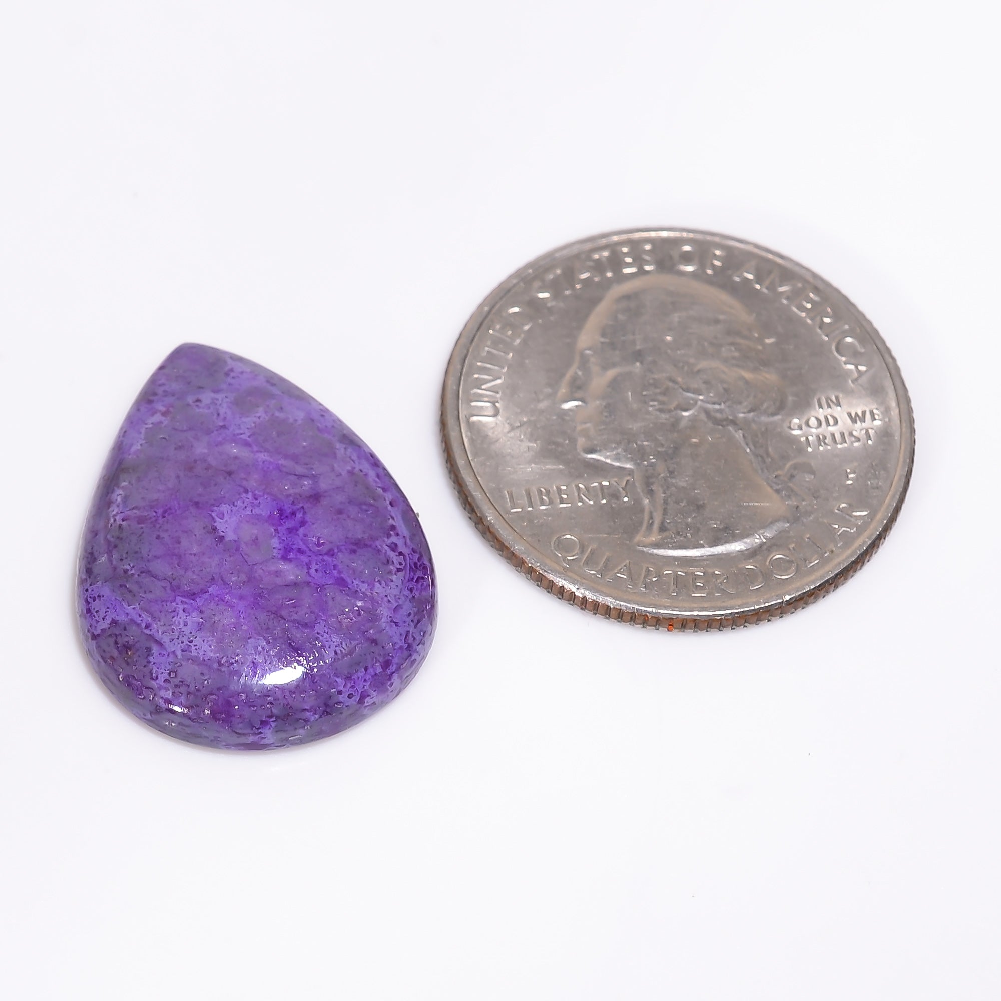 Sugilite Pear Shape Cabochon Loose Gemstone For Making Jewelry 15 Ct. 23X18X4 mm Y-9300