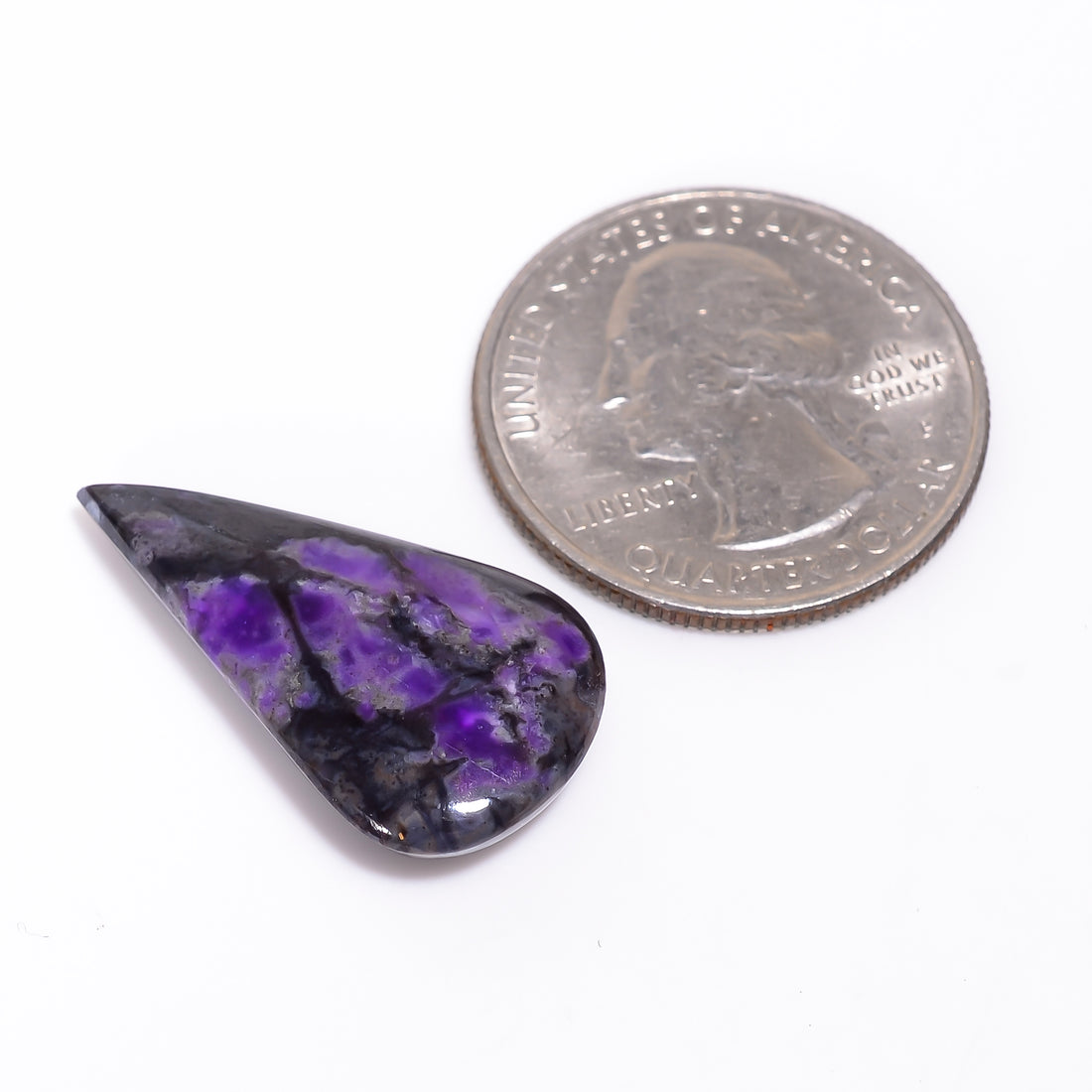Sugilite Pear Shape Cabochon Loose Gemstone For Making Jewelry 16 Ct. 27X15X5 mm Y-9302