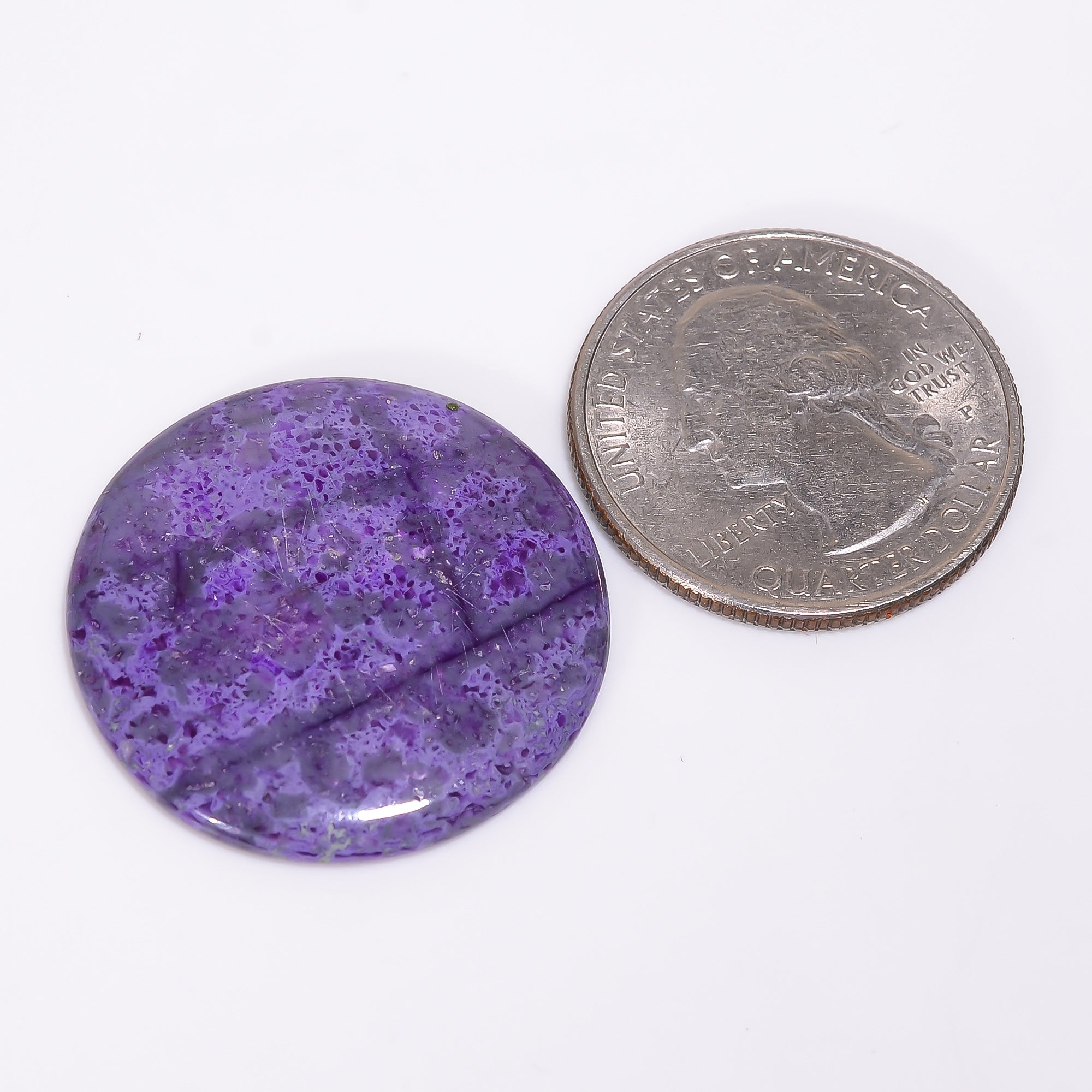 Sugilite Round Shape Cabochon Loose Gemstone For Making Jewelry 22 Ct. 28X28X3 mm Y-9304