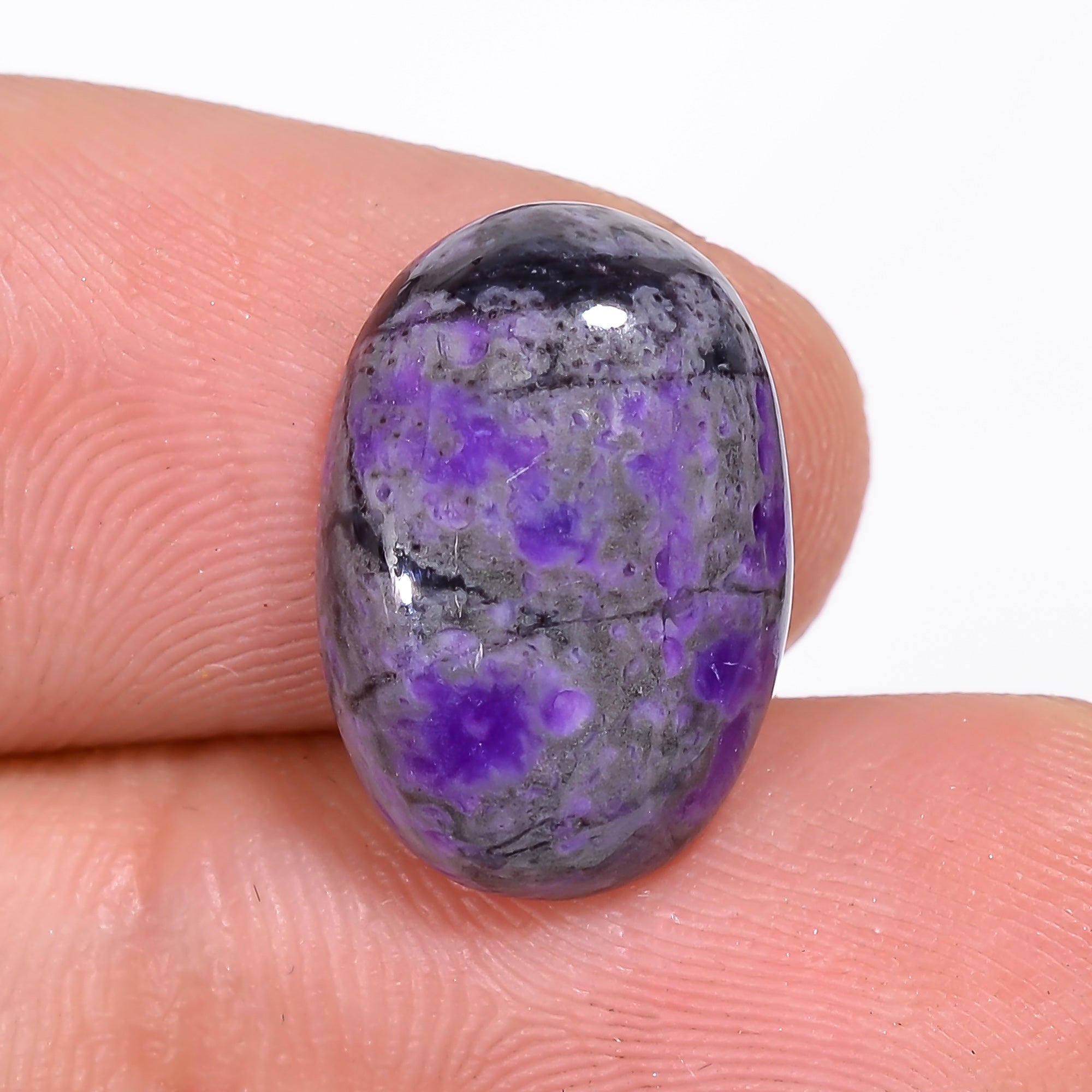Sugilite Oval Shape Cabochon Loose Gemstone For Making Jewelry 6 Ct. 15X10X4 mm Y-9309