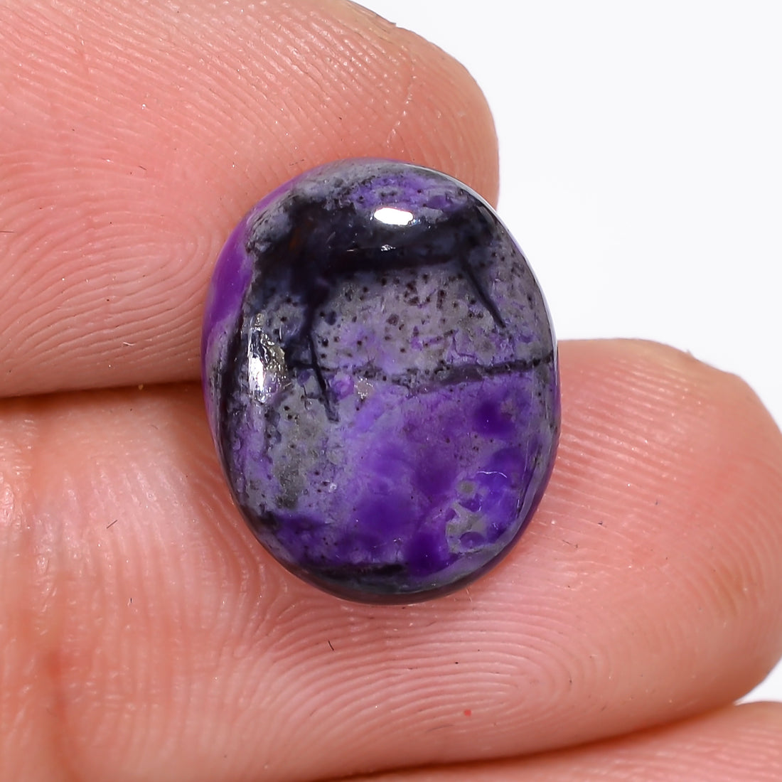Sugilite Oval Shape Cabochon Loose Gemstone For Making Jewelry 6 Ct. 14X11X4 mm Y-9311