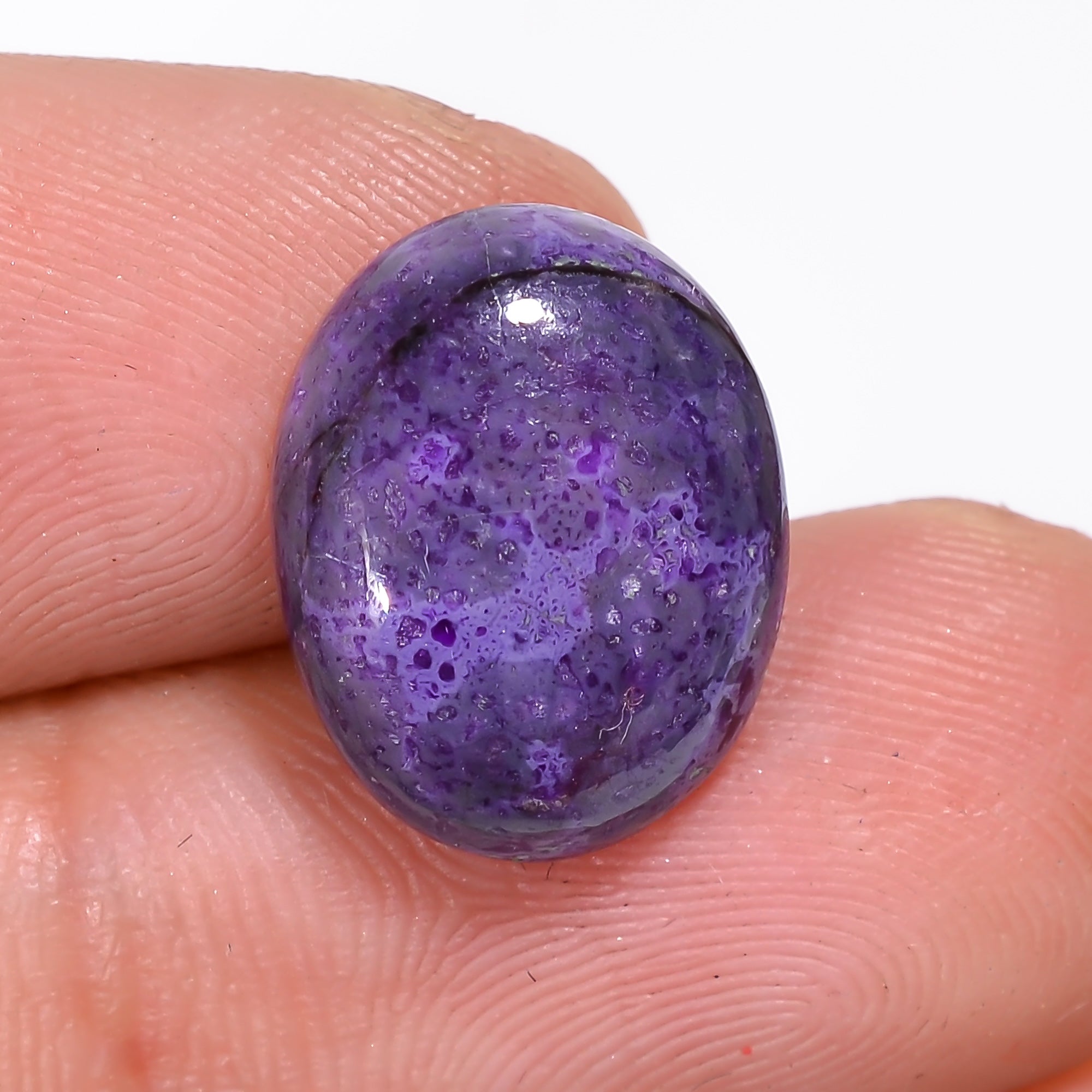 Sugilite Oval Shape Cabochon Loose Gemstone For Making Jewelry 6.5 Ct. 14X11X4 mm Y-9312