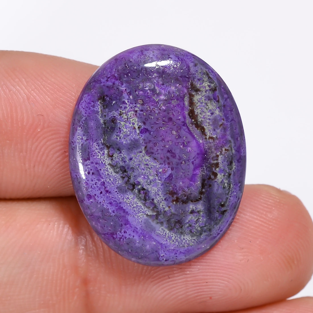 Sugilite Oval Shape Cabochon Loose Gemstone For Making Jewelry 11.5 Ct. 22X18X3 mm Y-9318
