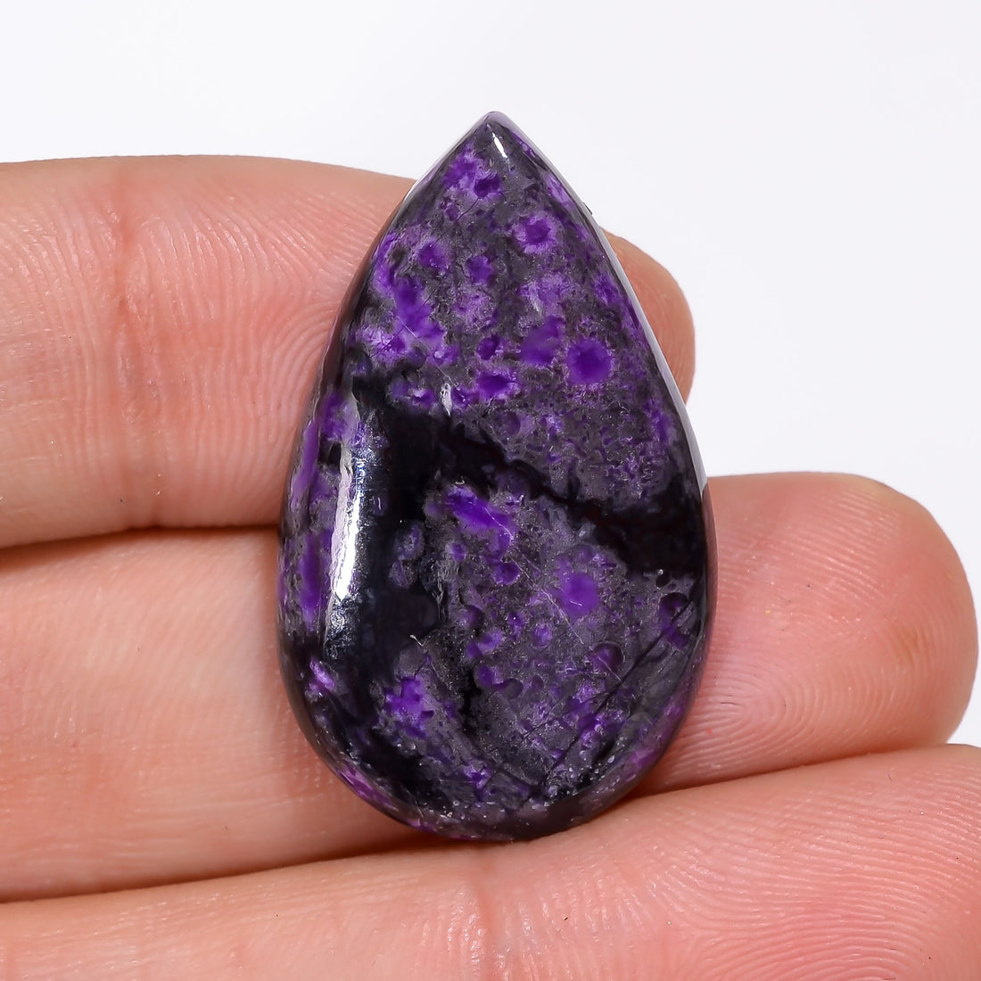 Sugilite Pear Shape Cabochon Loose Gemstone For Making Jewelry 25 Ct. 30X18X5 mm Y-9324
