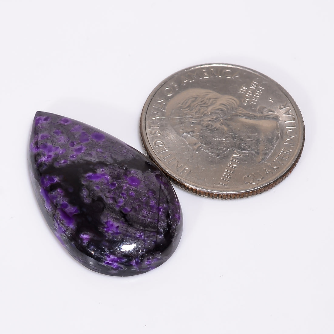 Sugilite Pear Shape Cabochon Loose Gemstone For Making Jewelry 25 Ct. 30X18X5 mm Y-9324