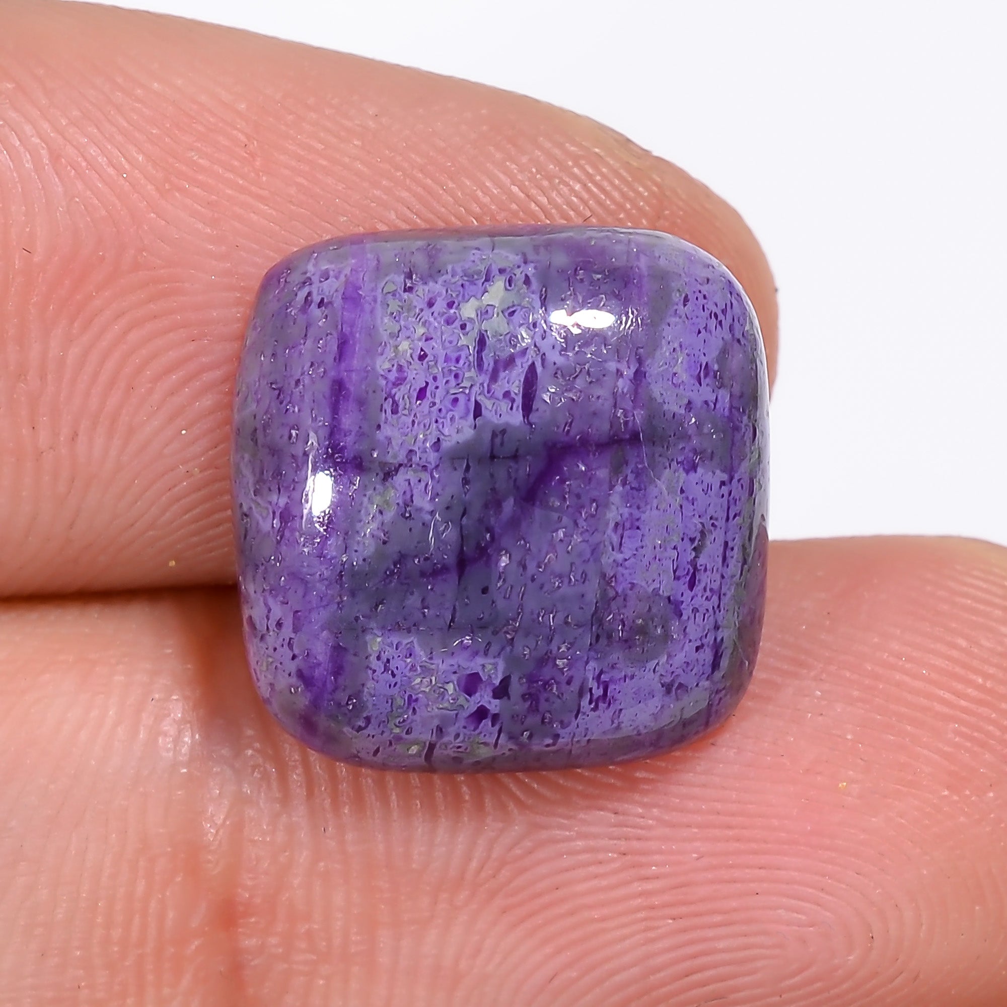 Sugilite Cushion Shape Cabochon Loose Gemstone For Making Jewelry 9 Ct. 13X13X5 mm Y-9325