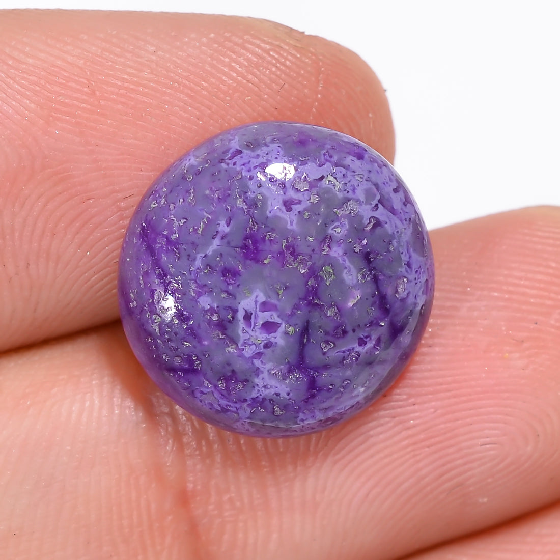Sugilite Round Shape Cabochon Loose Gemstone For Making Jewelry 7.5 Ct. 14X14X4 mm Y-9326
