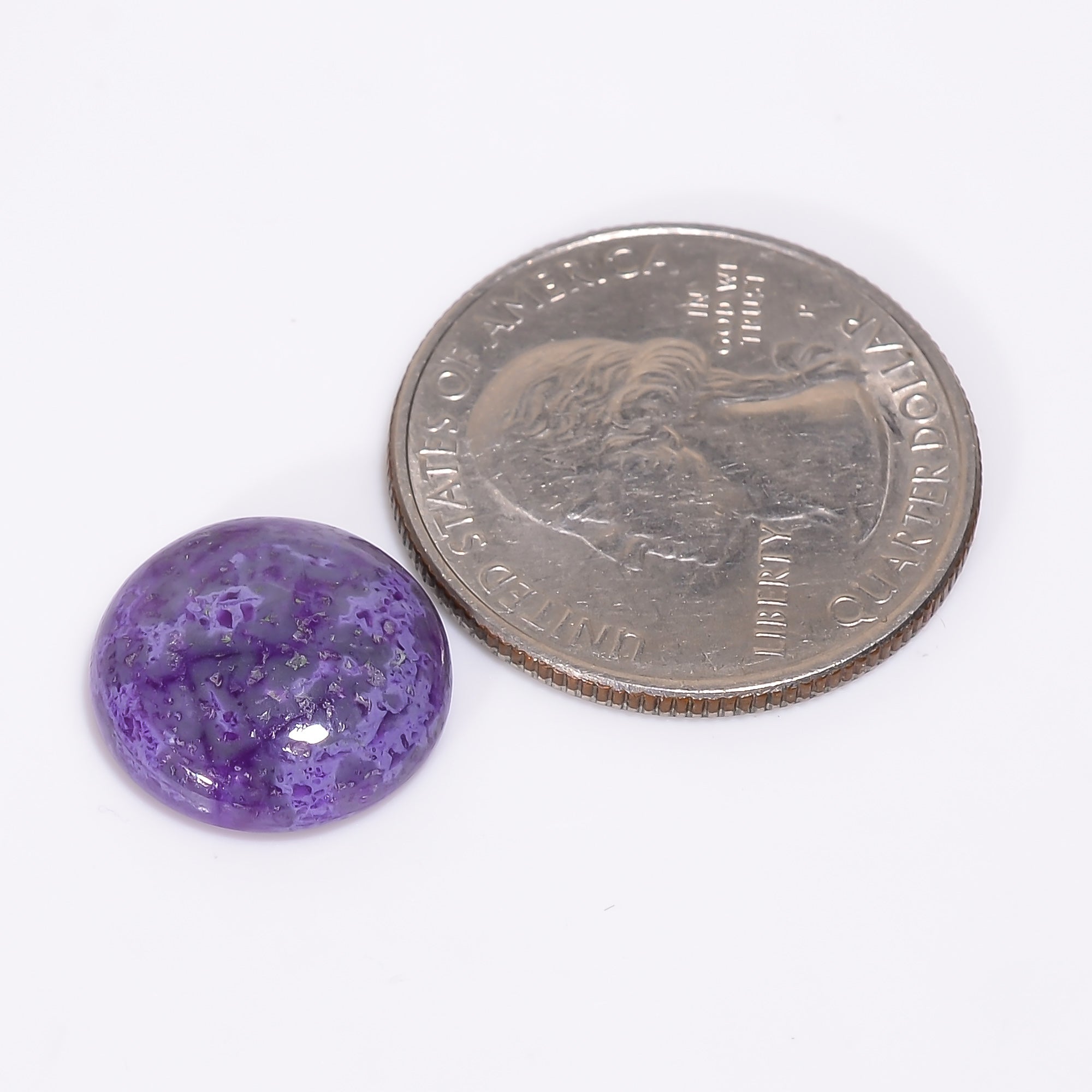 Sugilite Round Shape Cabochon Loose Gemstone For Making Jewelry 7.5 Ct. 14X14X4 mm Y-9326