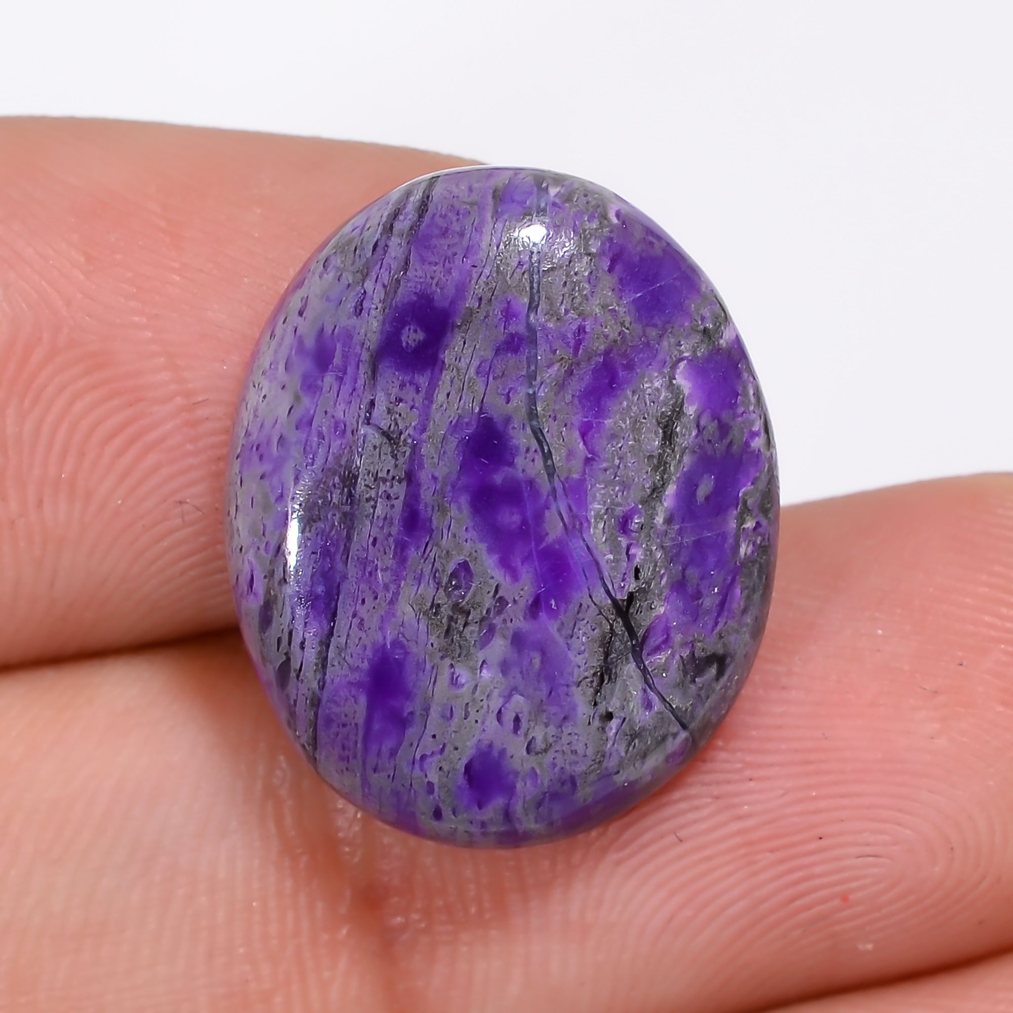 Sugilite Oval Shape Cabochon Loose Gemstone For Making Jewelry 11.5 Ct. 19X15X5 mm Y-9328