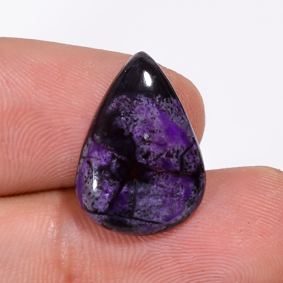 Sugilite Pear Shape Cabochon Loose Gemstone For Making Jewelry 7 Ct. 17X12X3 mm Y-9329