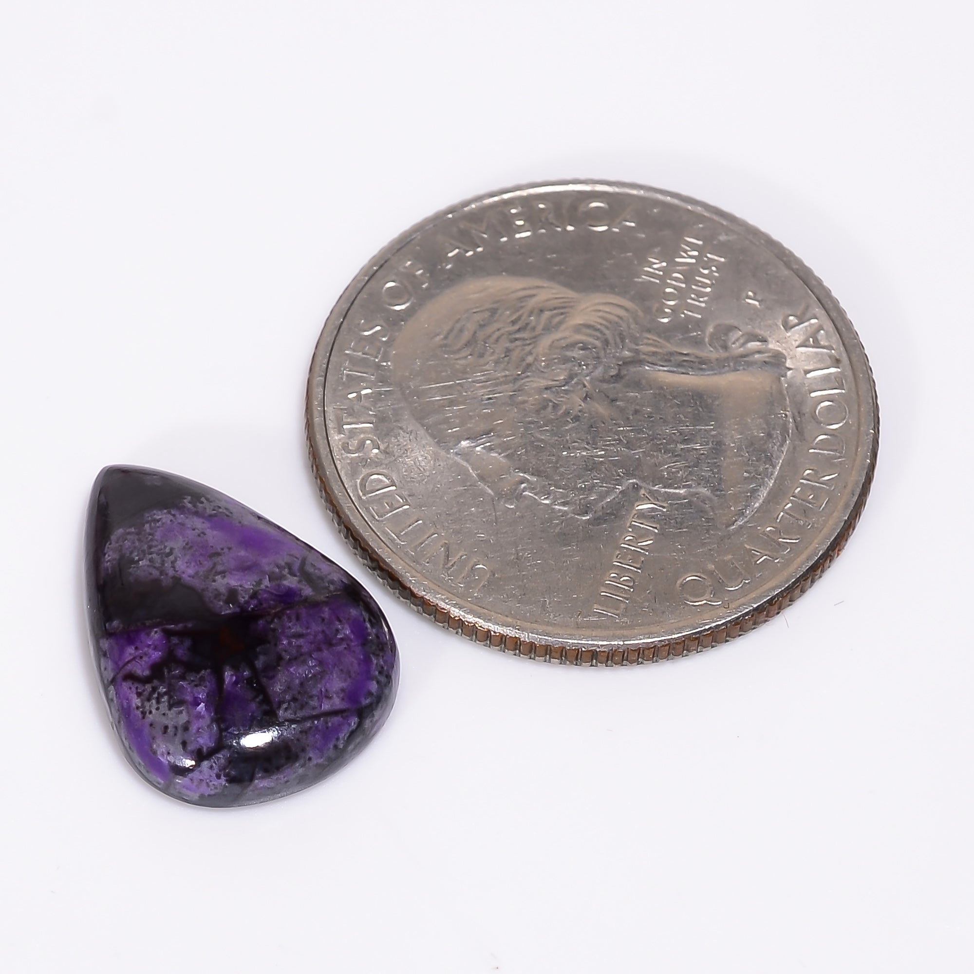 Sugilite Pear Shape Cabochon Loose Gemstone For Making Jewelry 7 Ct. 17X12X3 mm Y-9329