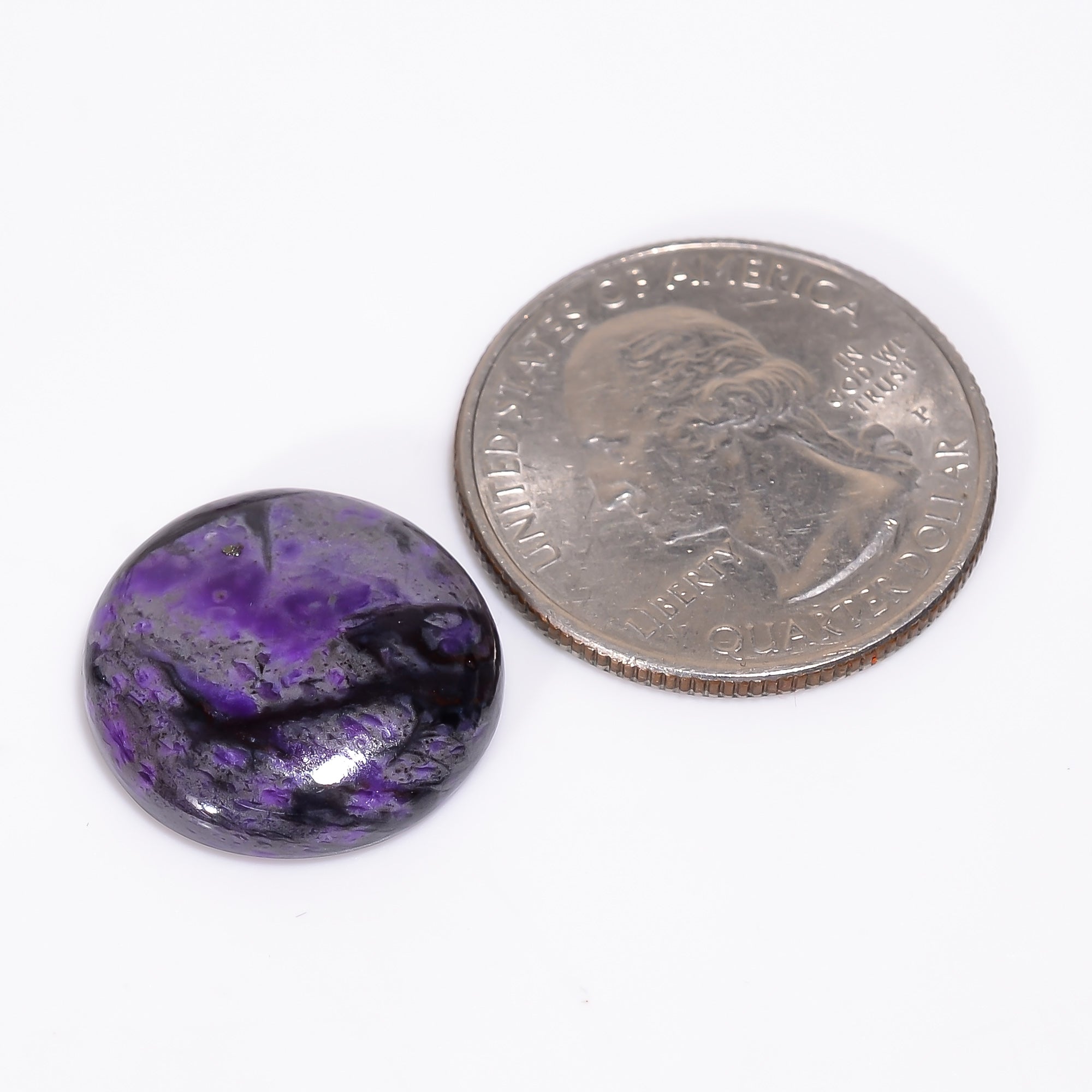 Sugilite Round Shape Cabochon Loose Gemstone For Making Jewelry 14 Ct. 18X18X4 mm Y-9332