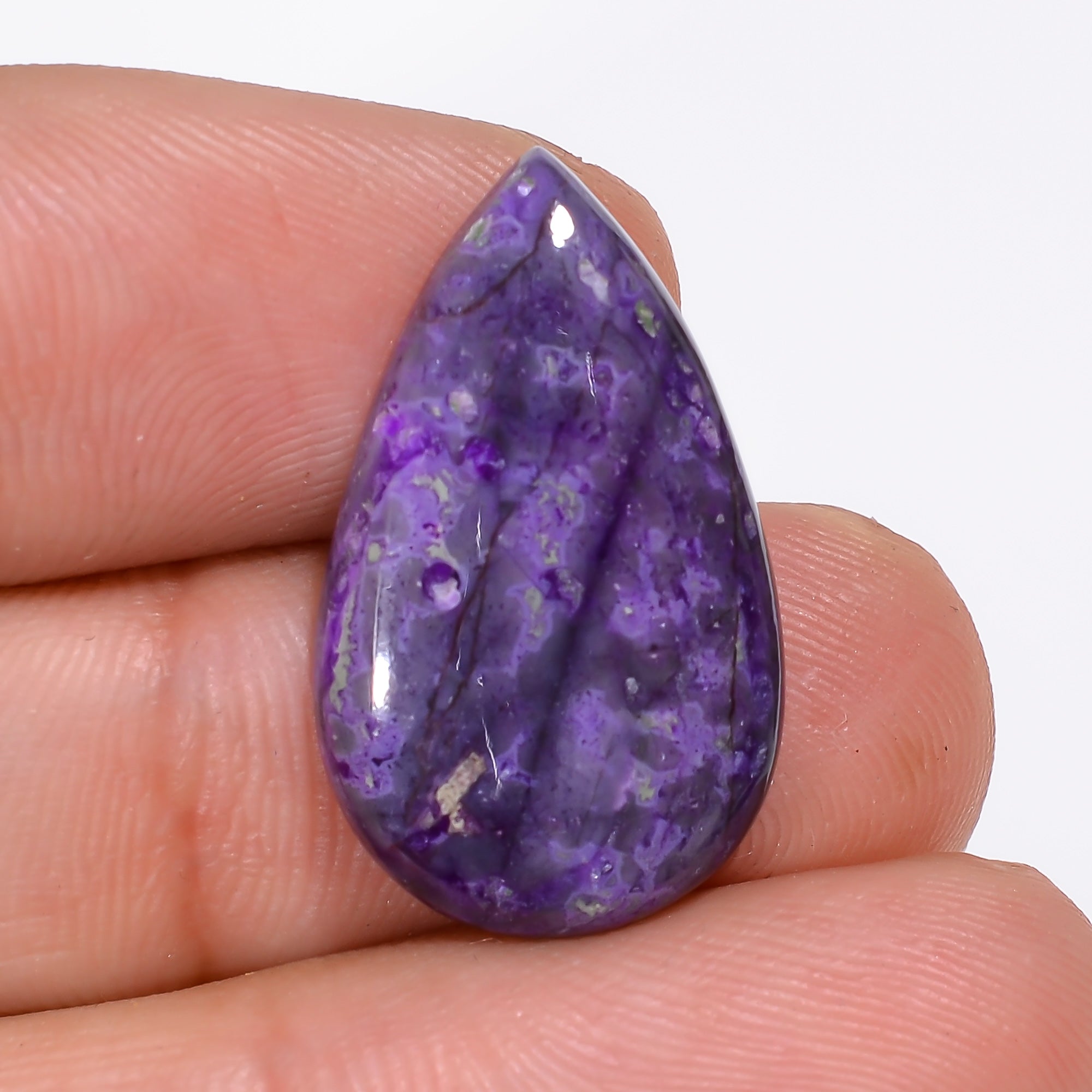 Sugilite Pear Shape Cabochon Loose Gemstone For Making Jewelry 9.5 Ct. 23X14X4 mm Y-9338