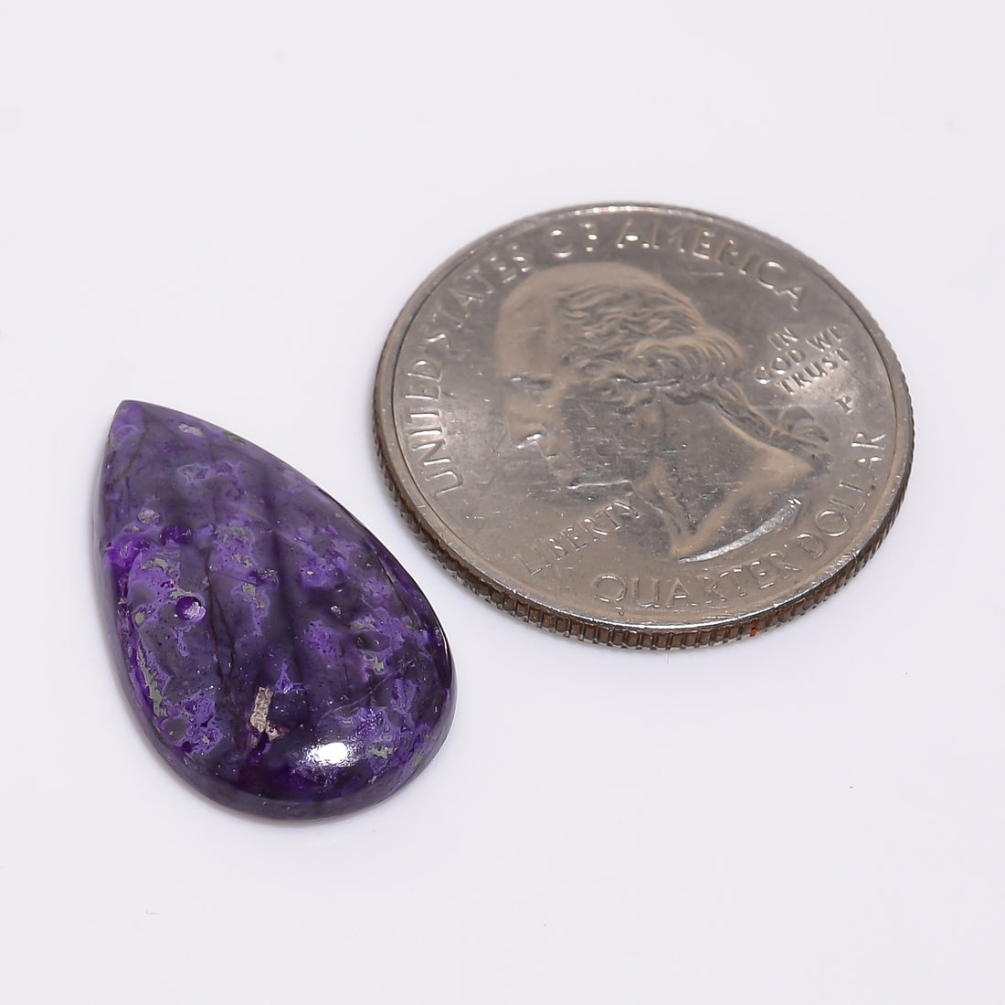 Sugilite Pear Shape Cabochon Loose Gemstone For Making Jewelry 9.5 Ct. 23X14X4 mm Y-9338