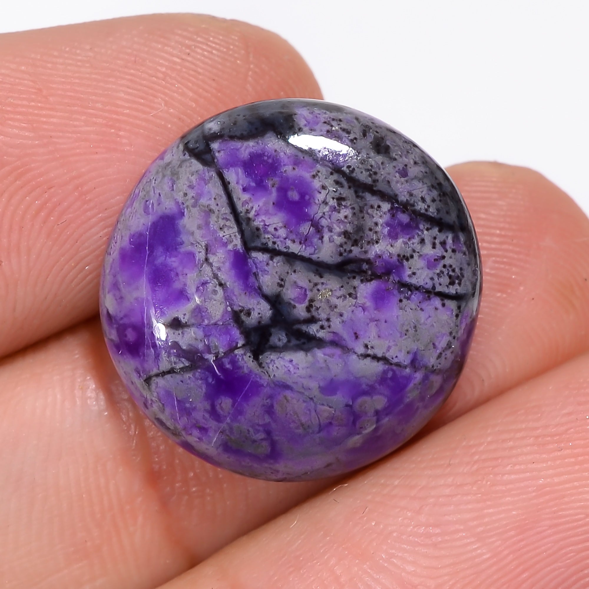 Sugilite Round Shape Cabochon Loose Gemstone For Making Jewelry 14 Ct. 18X18X5 mm Y-9340