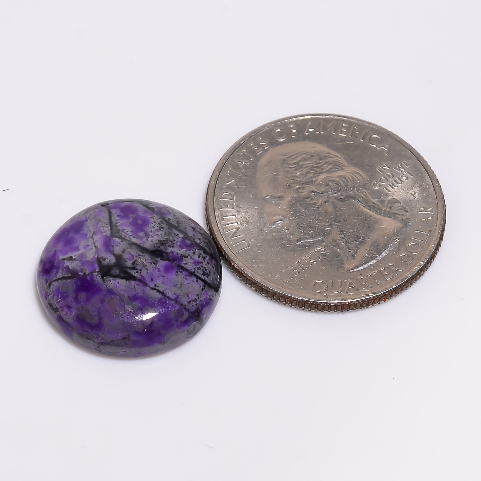 Sugilite Round Shape Cabochon Loose Gemstone For Making Jewelry 14 Ct. 18X18X5 mm Y-9340