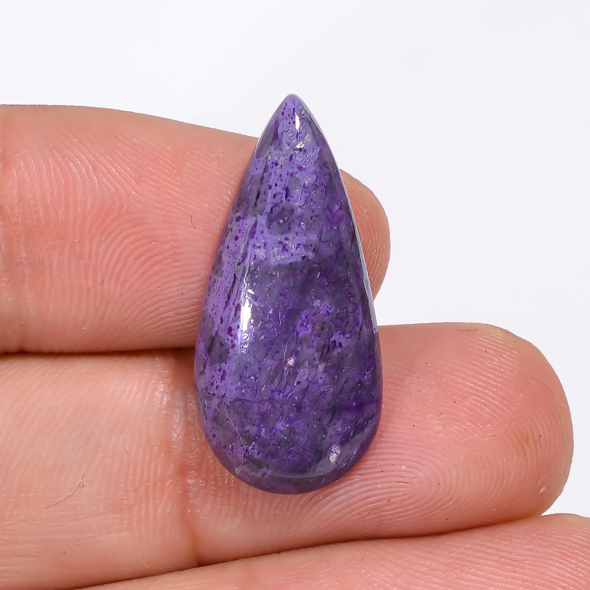 Sugilite Pear Shape Cabochon Loose Gemstone For Making Jewelry 9 Ct. 24X11X4 mm Y-9343