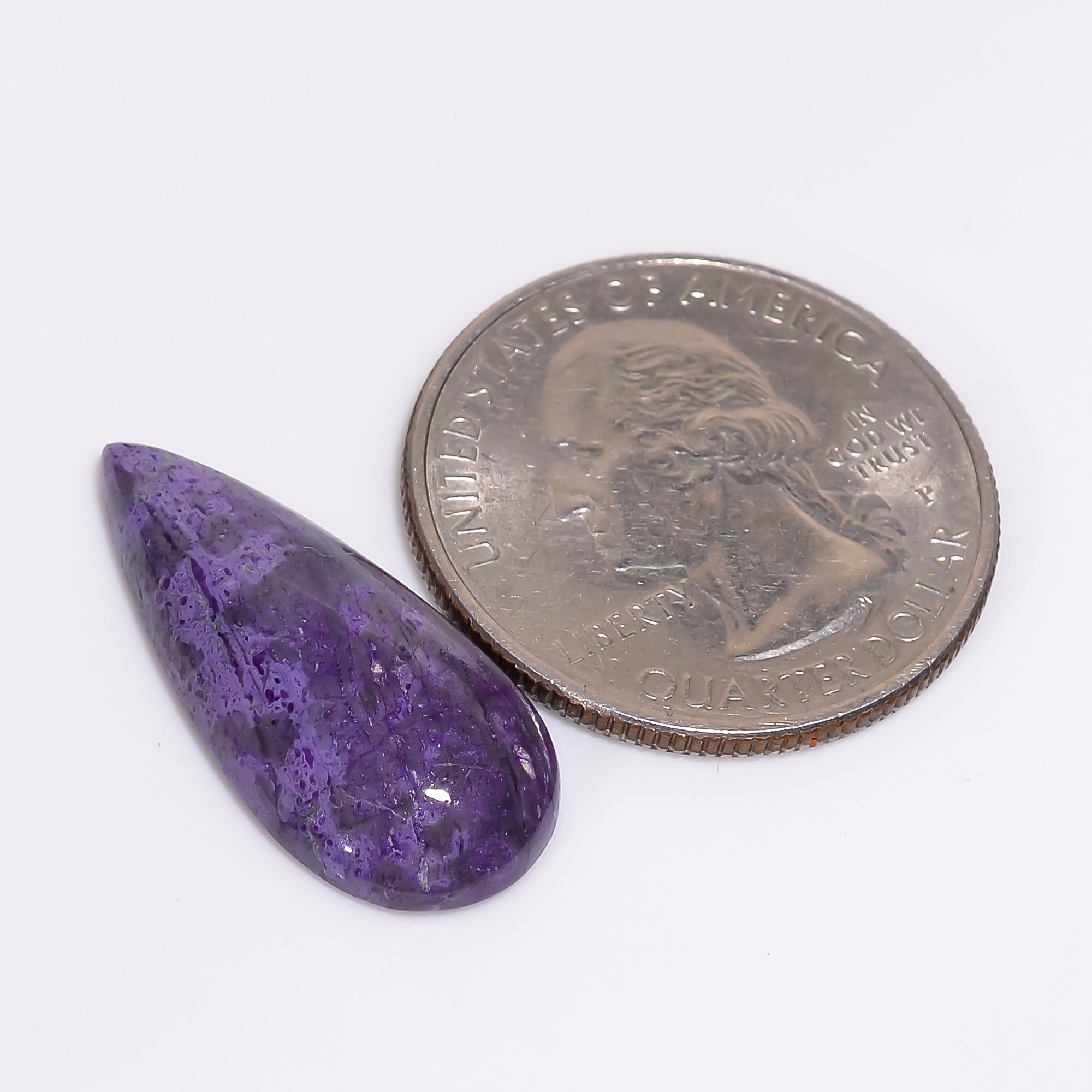 Sugilite Pear Shape Cabochon Loose Gemstone For Making Jewelry 9 Ct. 24X11X4 mm Y-9343