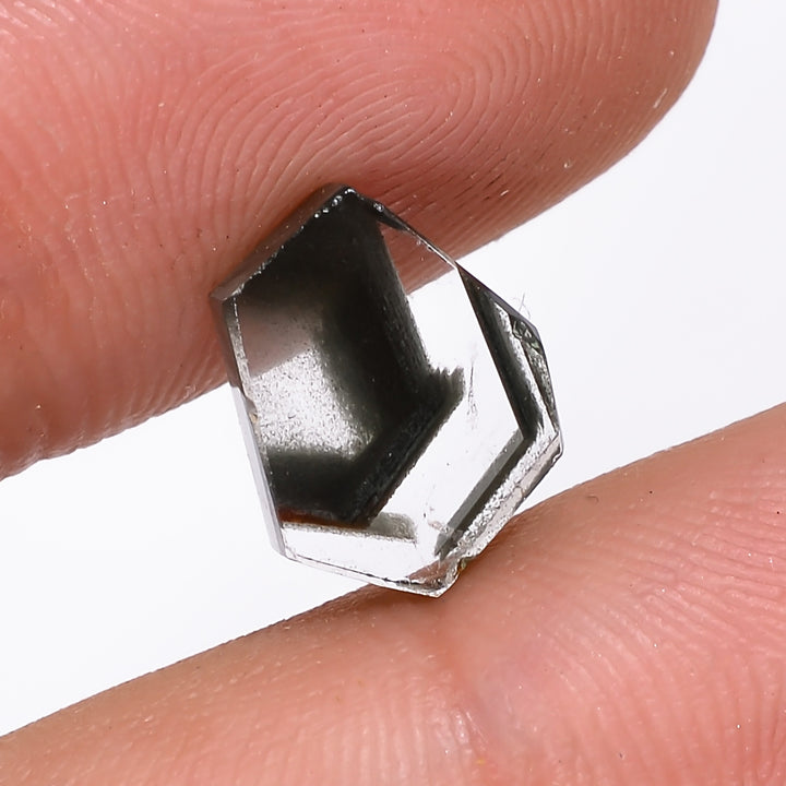 Green Phantom Quartz Fancy Shape Slice Loose Gemstone For Making Jewelry 2.5 Ct. 9X8X3 mm Y-9347