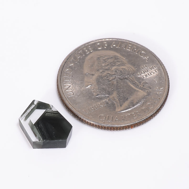 Green Phantom Quartz Fancy Shape Slice Loose Gemstone For Making Jewelry 3 Ct. 12X8X3 mm Y-9348