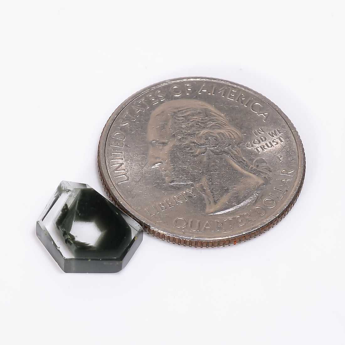 Green Phantom Quartz Fancy Shape Slice Loose Gemstone For Making Jewelry 3.5 Ct. 11X9X3 mm Y-9350