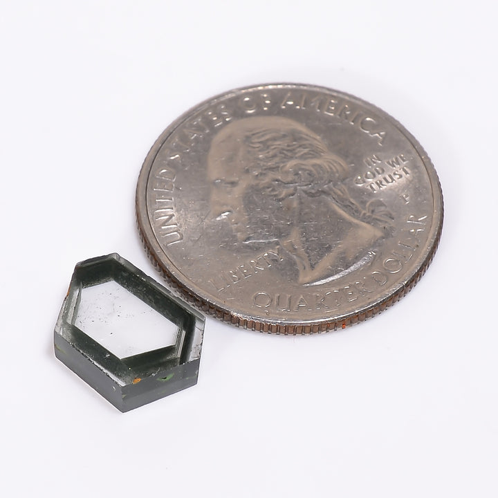 Green Phantom Quartz Fancy Shape Slice Loose Gemstone For Making Jewelry 4 Ct. 12X9X4 mm Y-9352