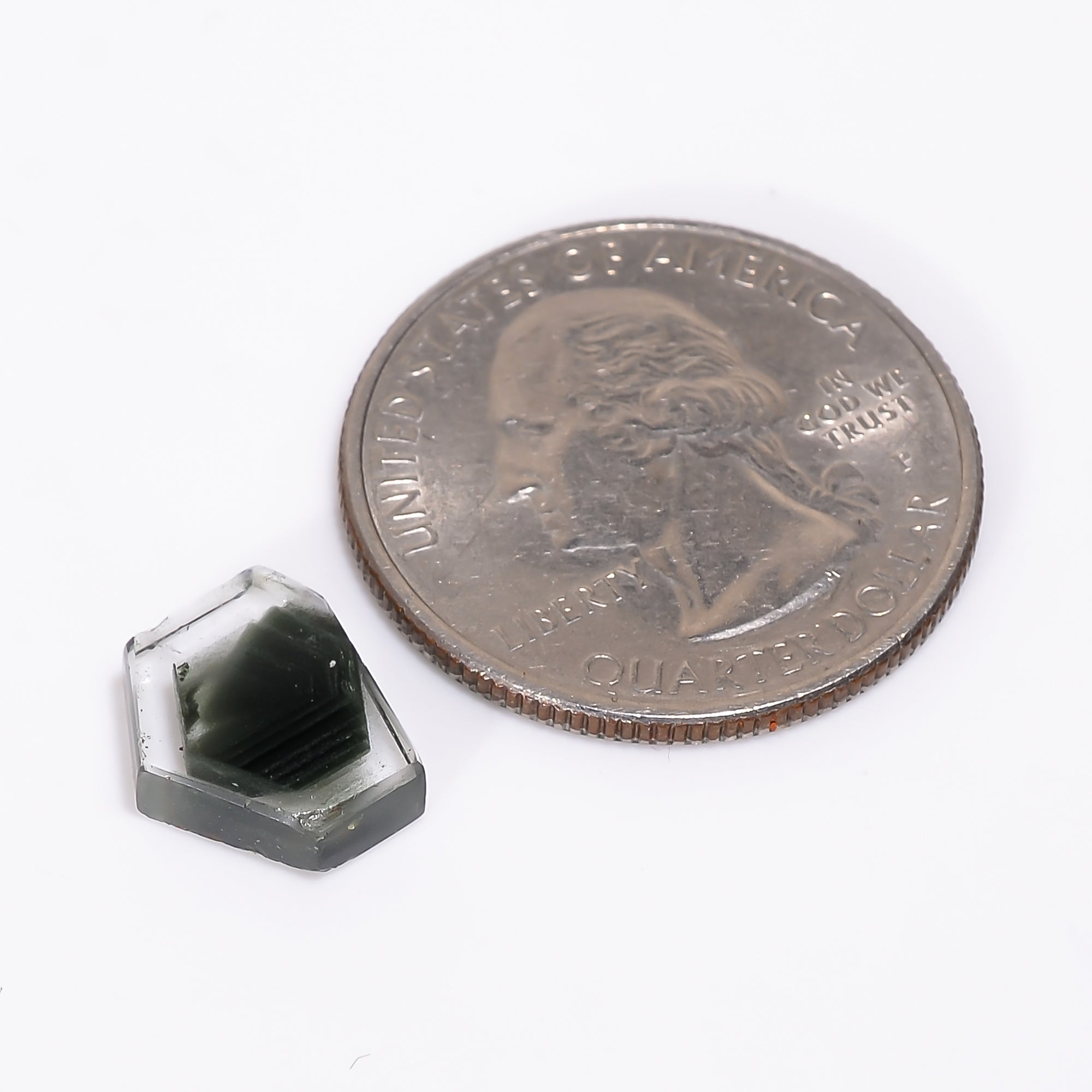 Green Phantom Quartz Fancy Shape Slice Loose Gemstone For Making Jewelry 3.5 Ct. 11X9X3 mm Y-9353