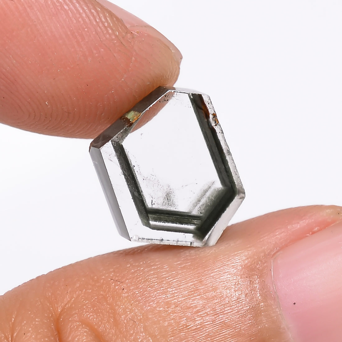 Green Phantom Quartz Fancy Shape Slice Loose Gemstone For Making Jewelry 4 Ct. 12X9X3 mm Y-9365