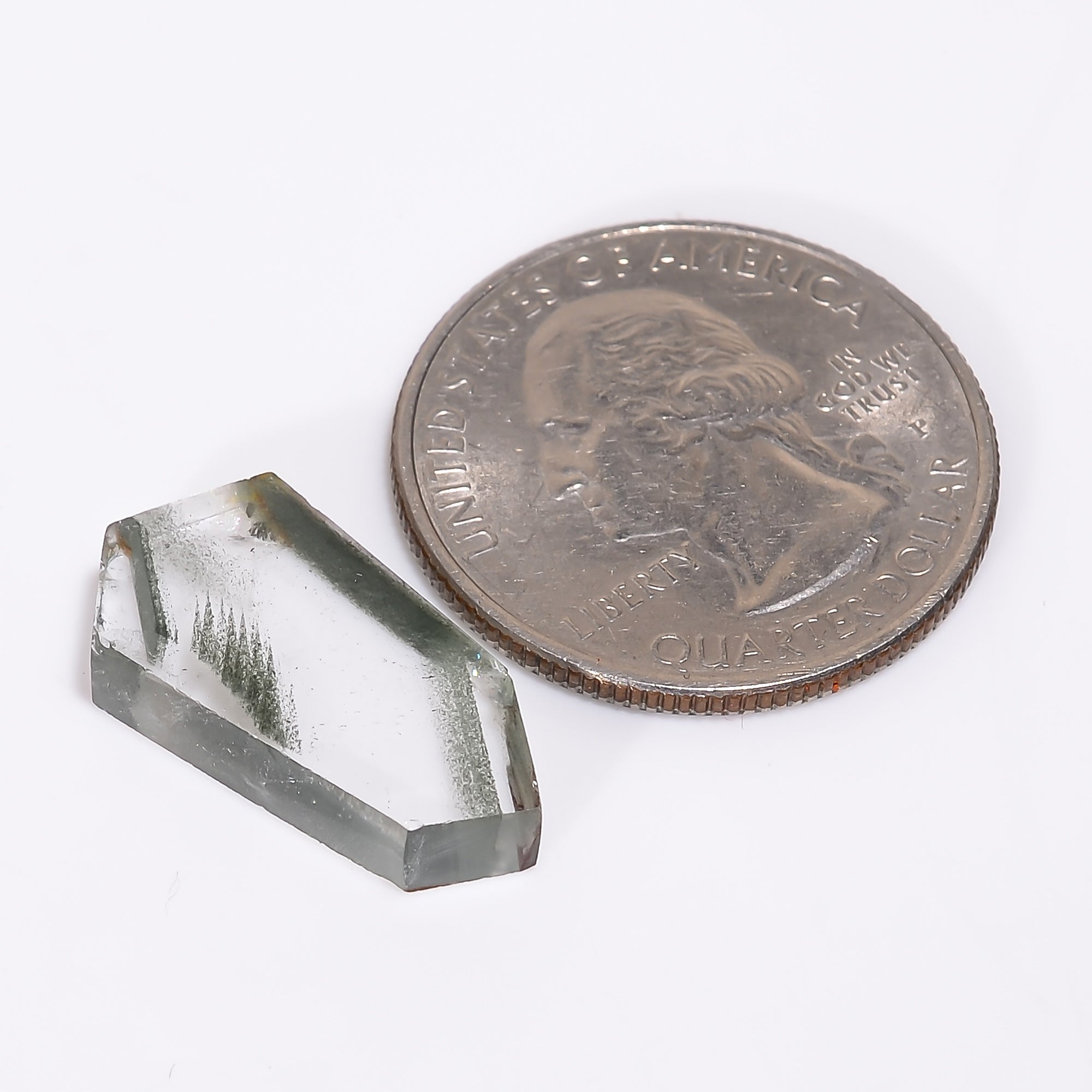 Green Phantom Quartz Fancy Shape Slice Loose Gemstone For Making Jewelry 9 Ct. 21X11X3 mm Y-9368