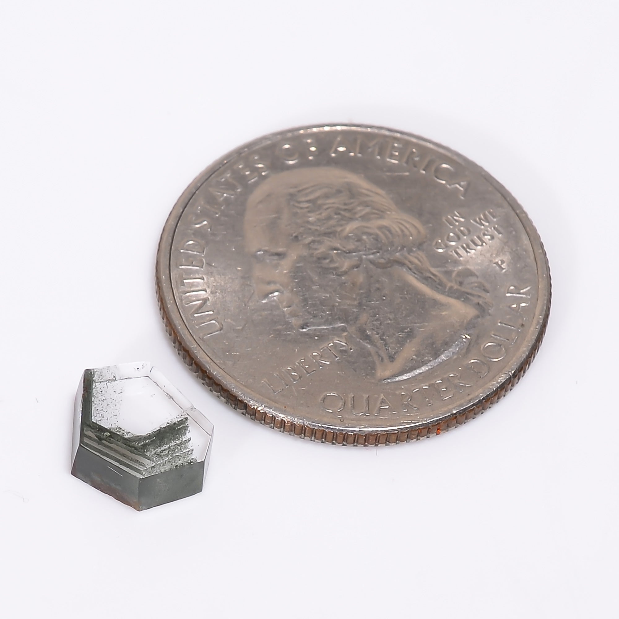 Green Phantom Quartz Fancy Shape Slice Loose Gemstone For Making Jewelry 2.5 Ct. 8X7X3 mm Y-9369