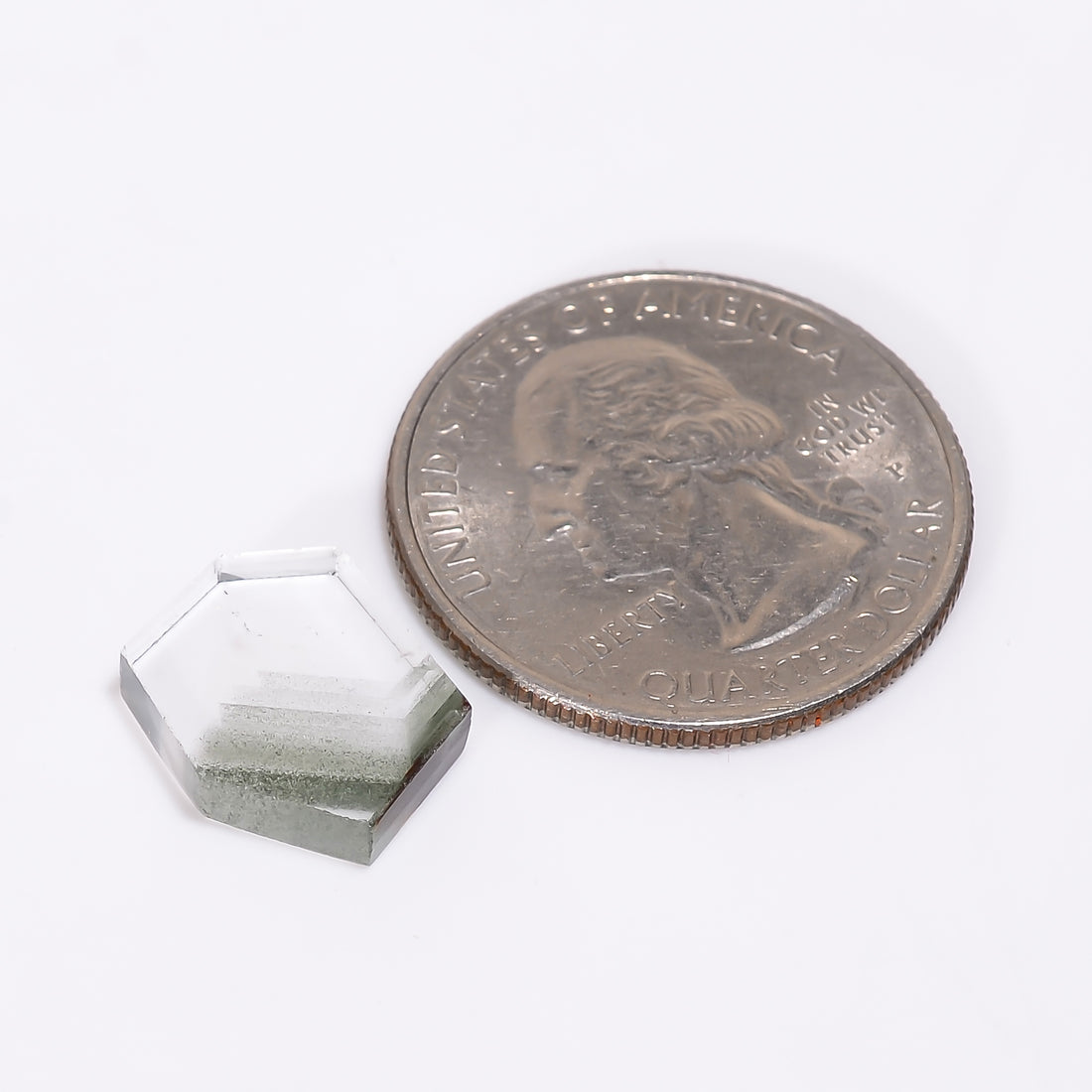 Green Phantom Quartz Fancy Shape Slice Loose Gemstone For Making Jewelry 5.5 Ct. 13X10X3 mm Y-9371