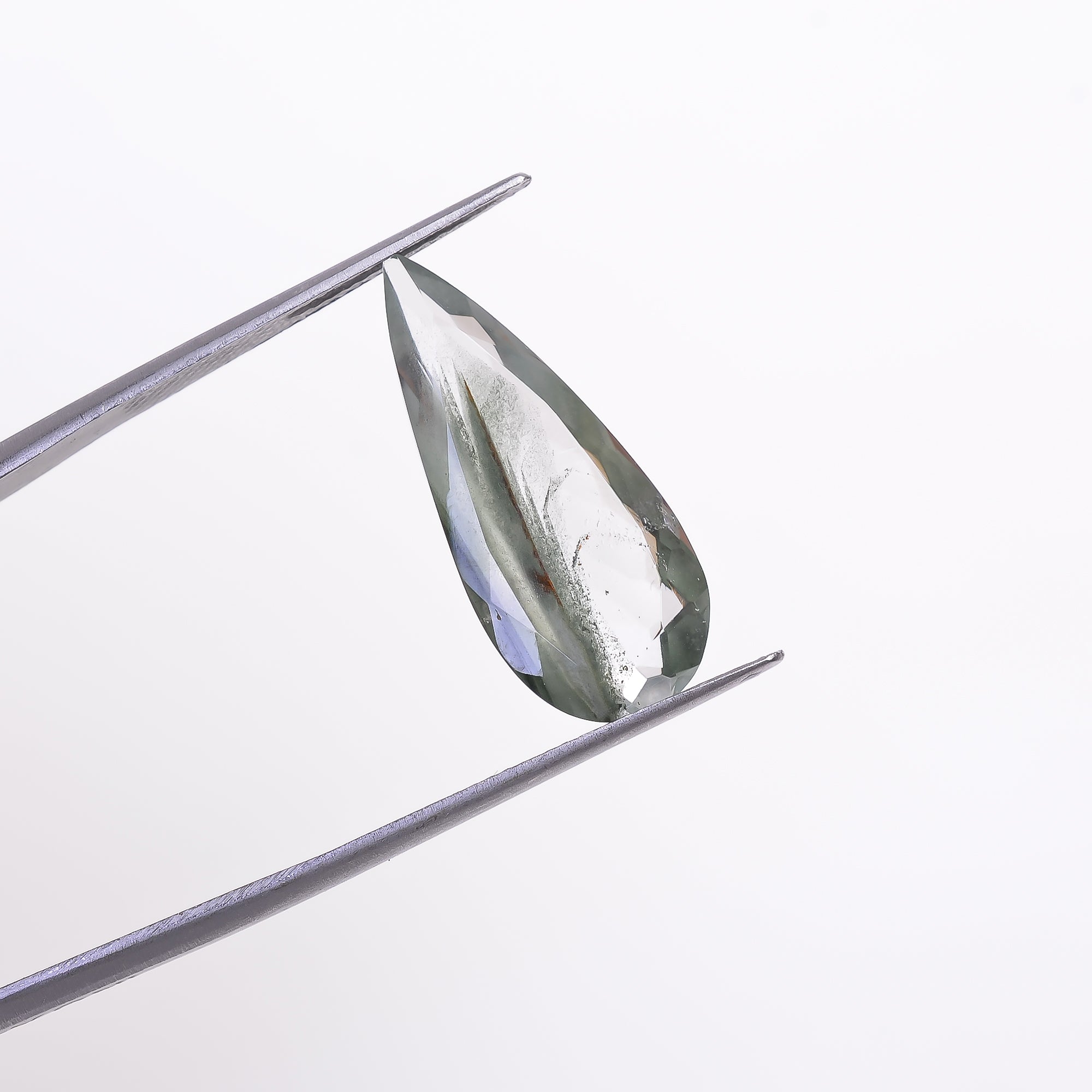 Green Phantom Quartz Pear Shape Cut Stone Loose Gemstone For Making Jewelry 7 Ct. 23X9X5 mm Y-9375