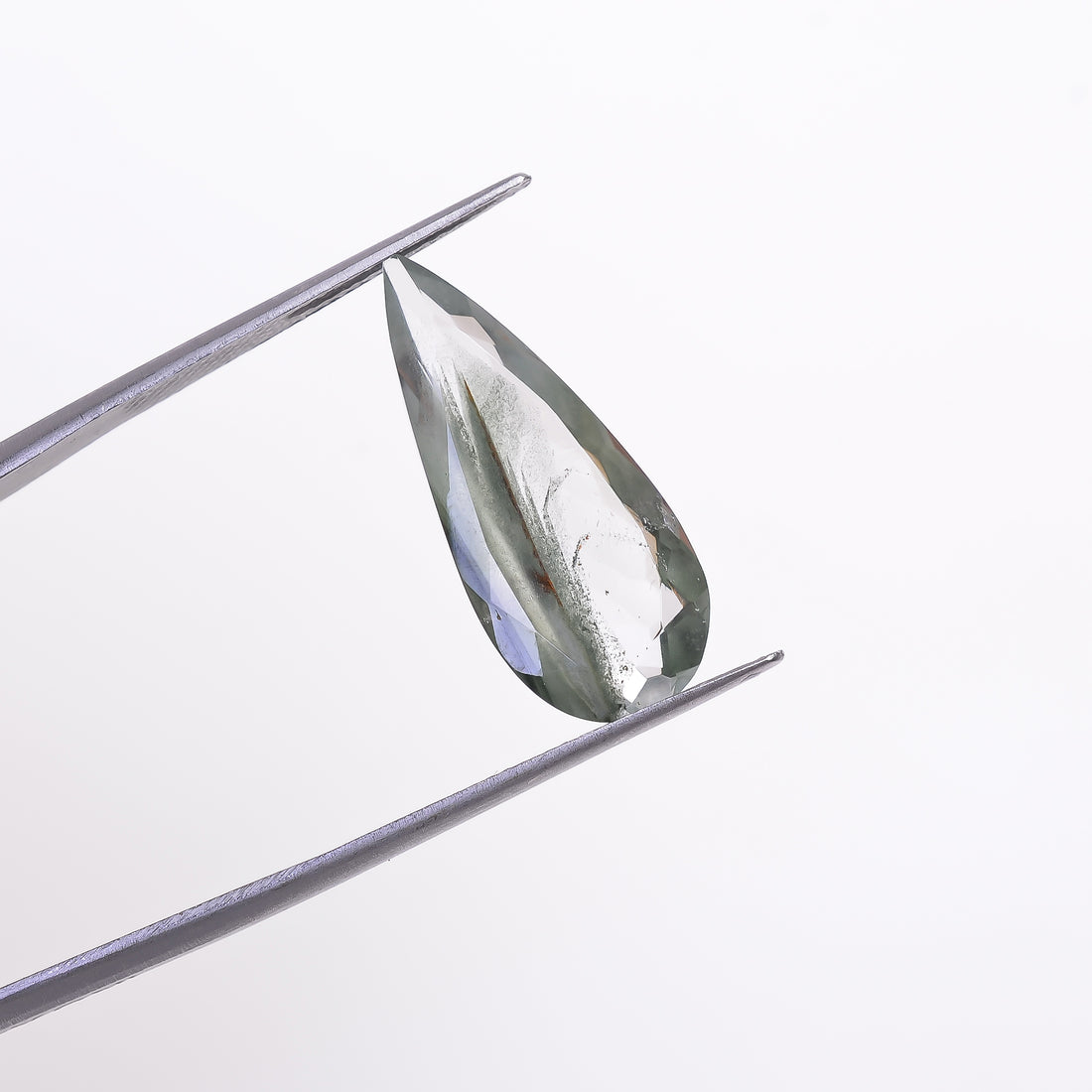 Green Phantom Quartz Pear Shape Cut Stone Loose Gemstone For Making Jewelry 7 Ct. 23X9X5 mm Y-9375