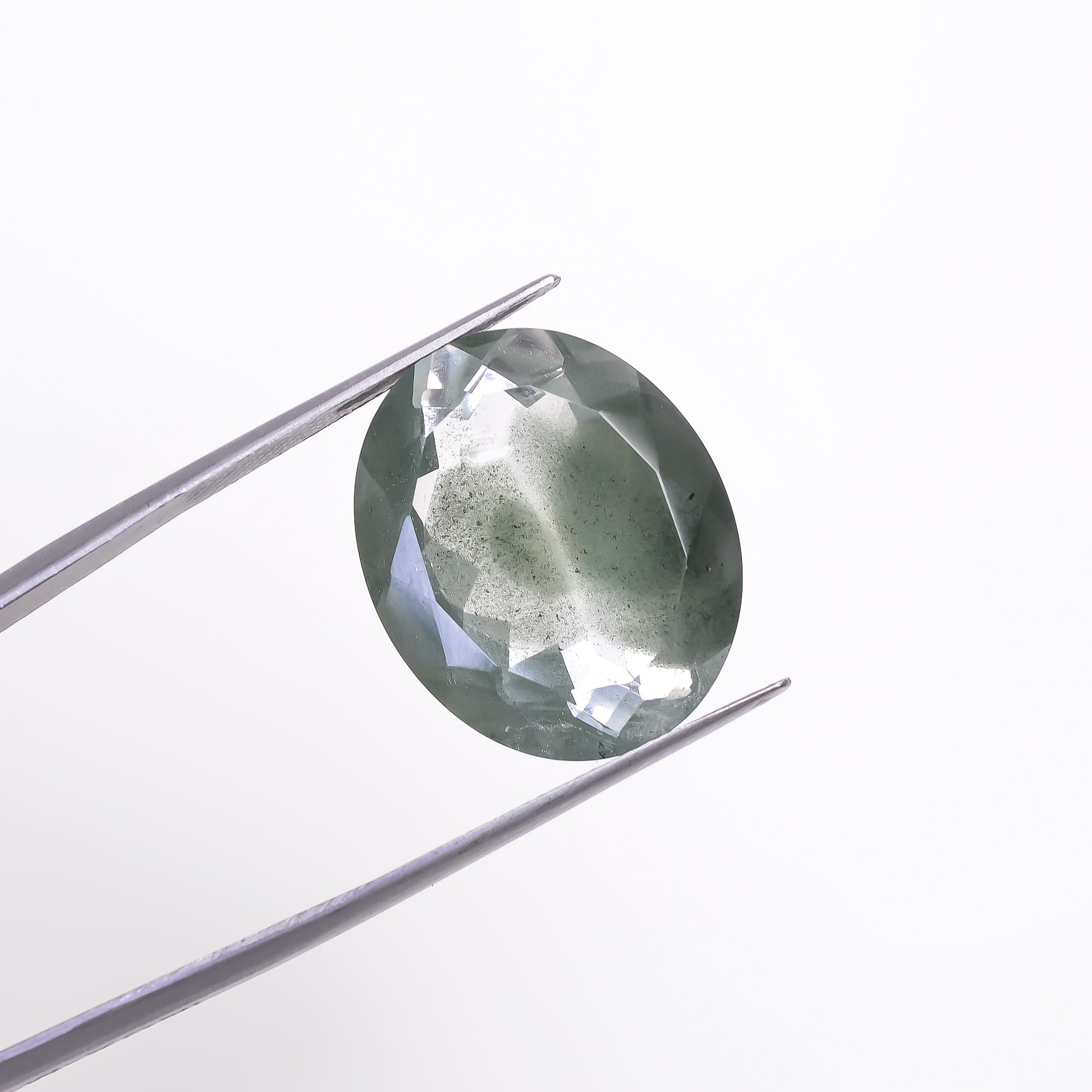 Green Phantom Quartz Oval Shape Cut Stone Loose Gemstone For Making Jewelry 22 Ct. 21X17X10 mm Y-9376