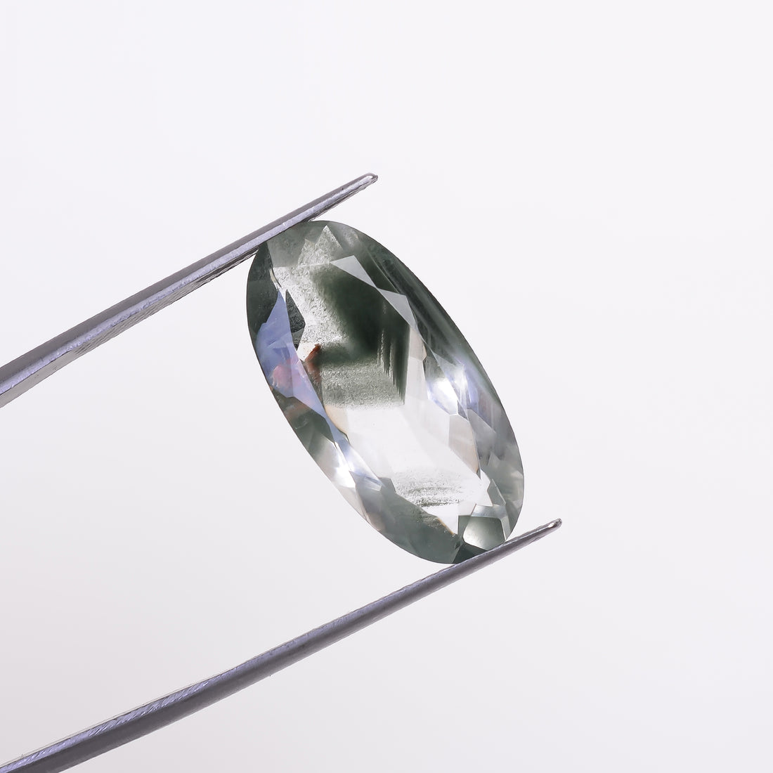 Green Phantom Quartz Oval Shape Cut Stone Loose Gemstone For Making Jewelry 11.5 Ct. 22X11X7 mm Y-9387