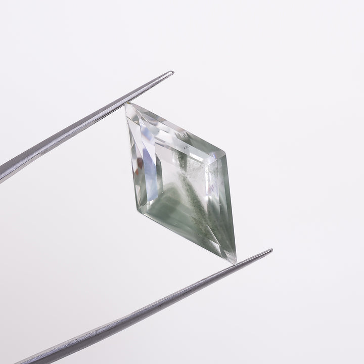 Green Phantom Quartz Flat Diamond Shape Cut Stone Loose Gemstone For Making Jewelry 13.5 Ct. 26X14X9 mm Y-9388