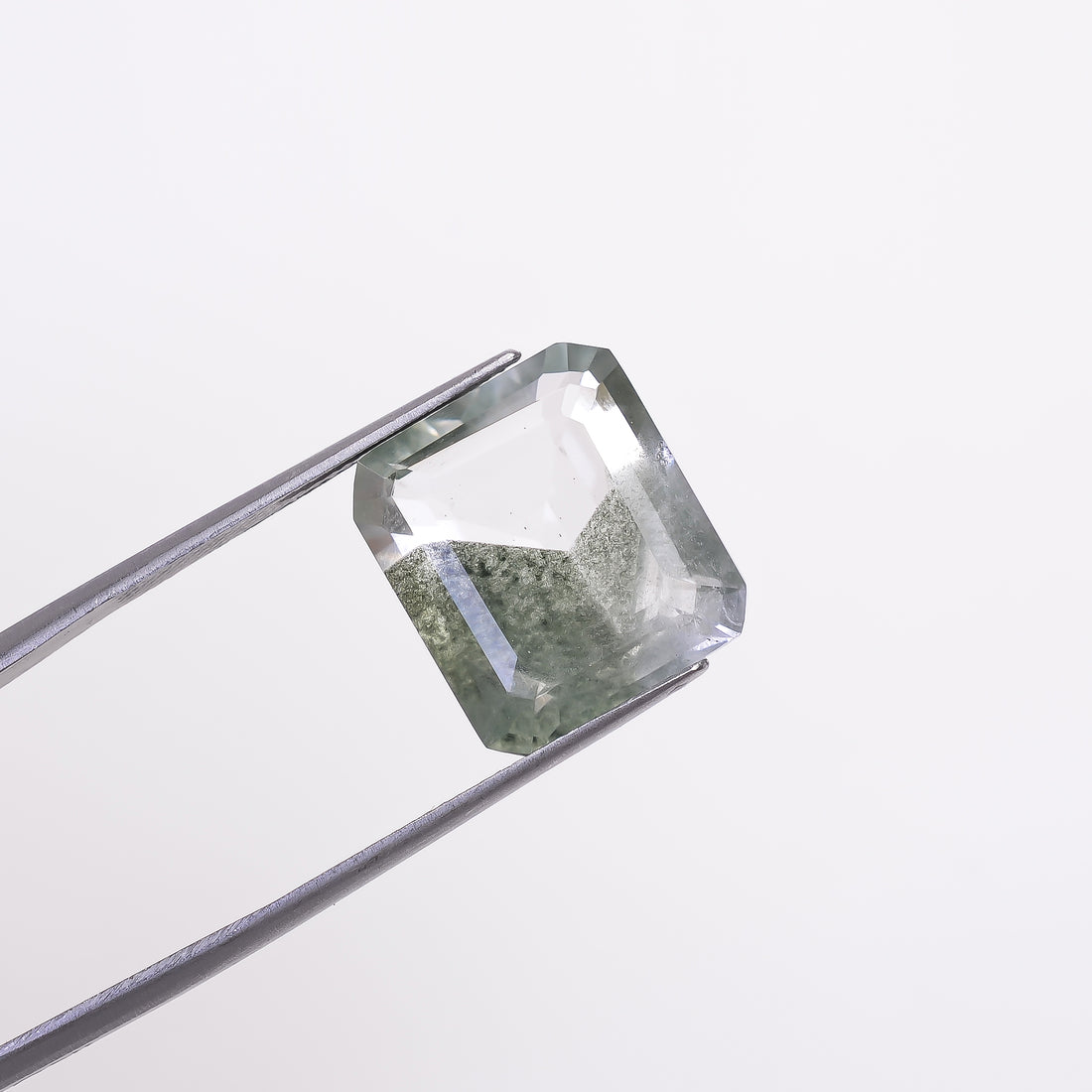 Green Phantom Quartz Radiant Shape Cut Stone Loose Gemstone For Making Jewelry 12.5 Ct. 15X14X7 mm Y-9389