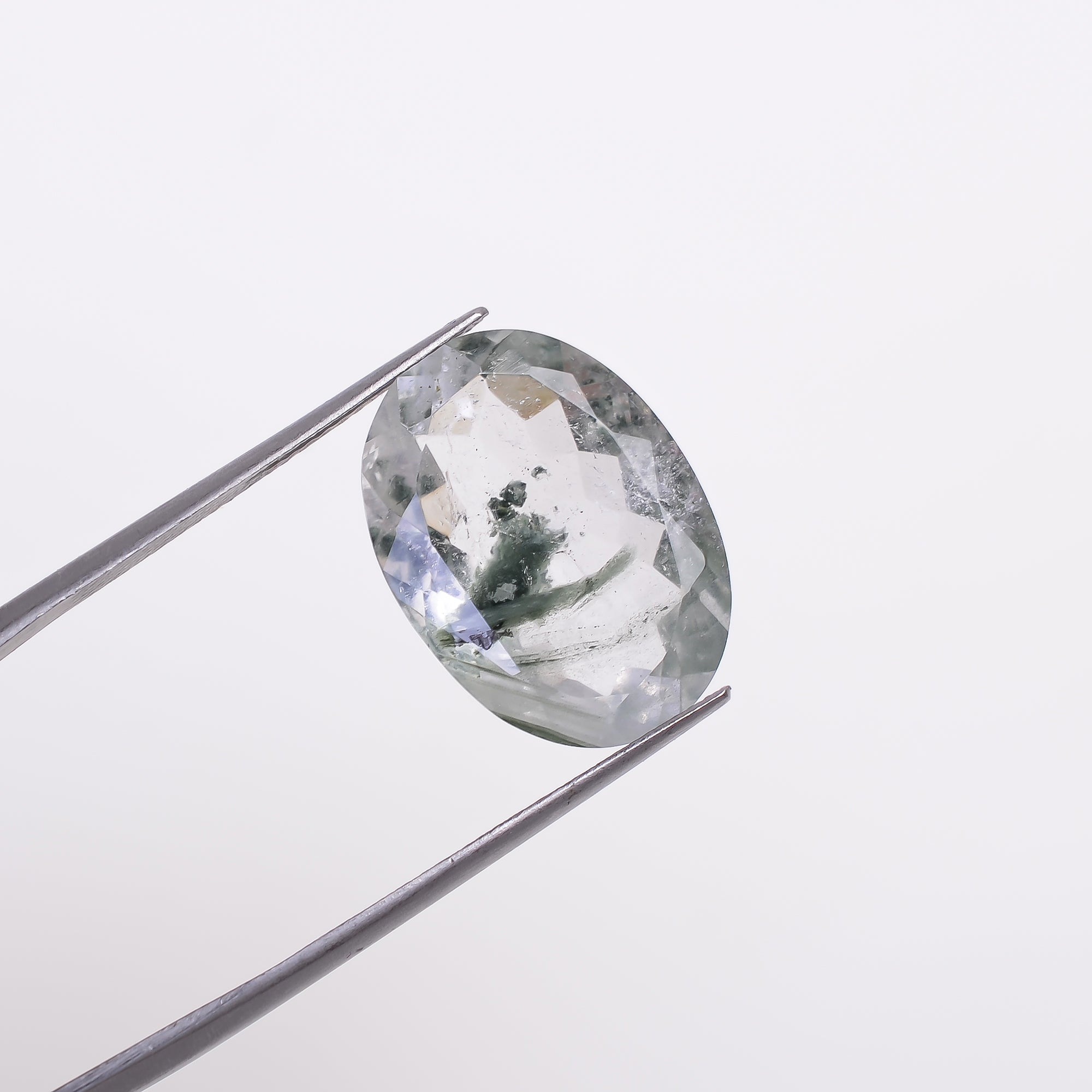 Green Phantom Quartz Oval Shape Cut Stone Loose Gemstone For Making Jewelry 9.5 Ct. 18X13X6 mm Y-9390